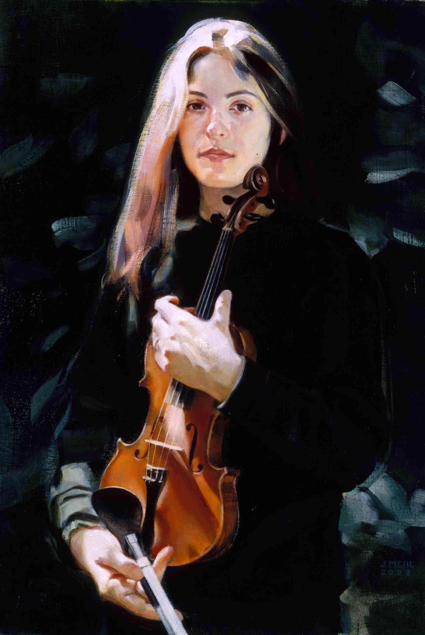 Katie with her Violin by Joanne Mehl. Oil. $5,000. 