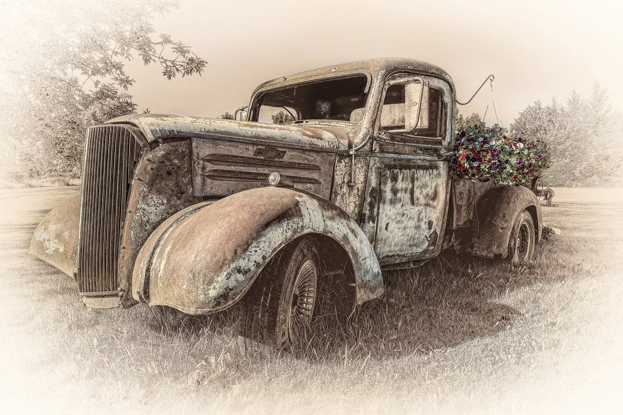 Rust in the Rain (Old Truck, Canby, Oregon) by Tim Dallas. Photographic Print. $175. 