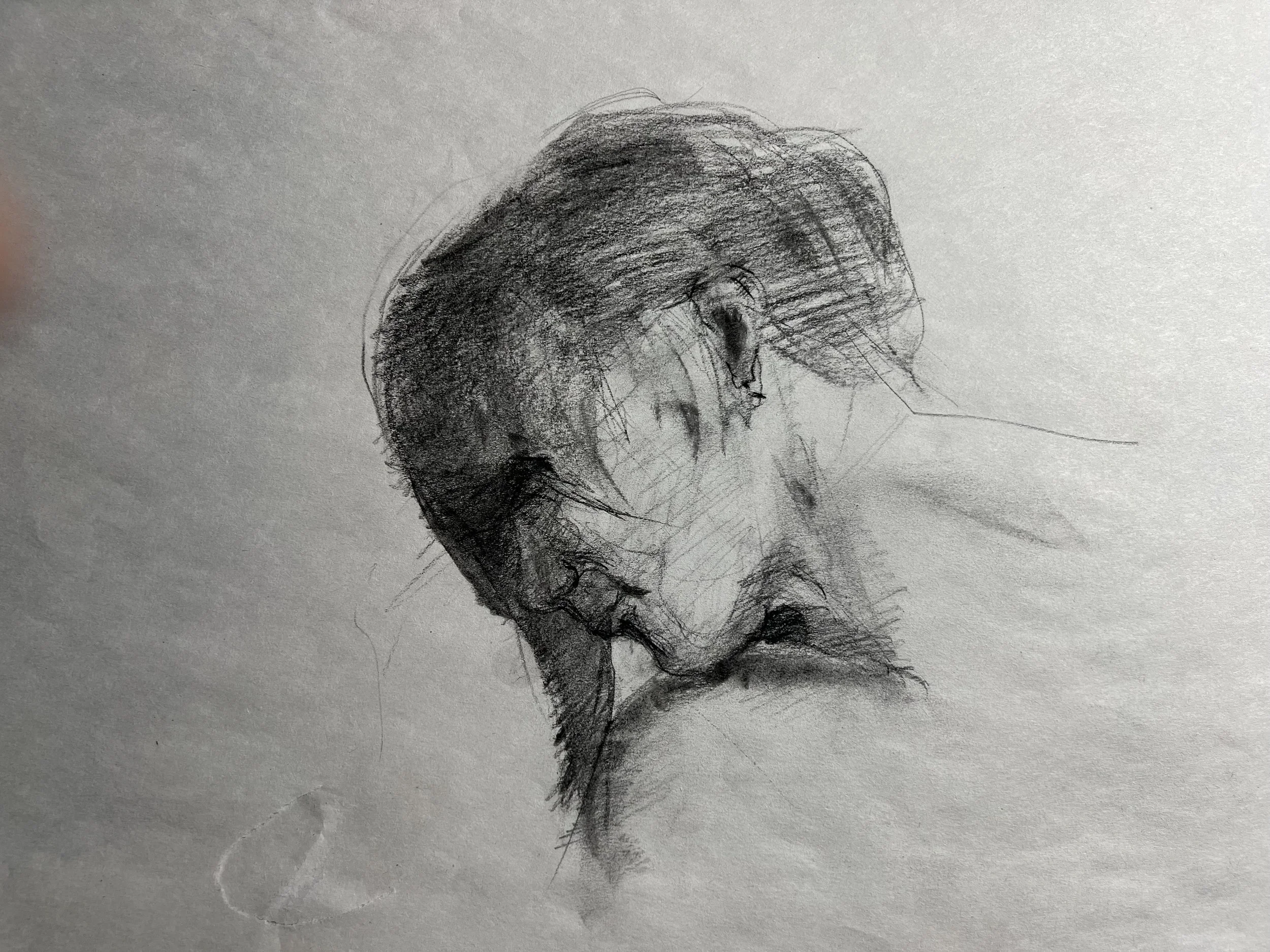 Portrait Study #2 by Wayne Bannister. Charcoal. $90. 