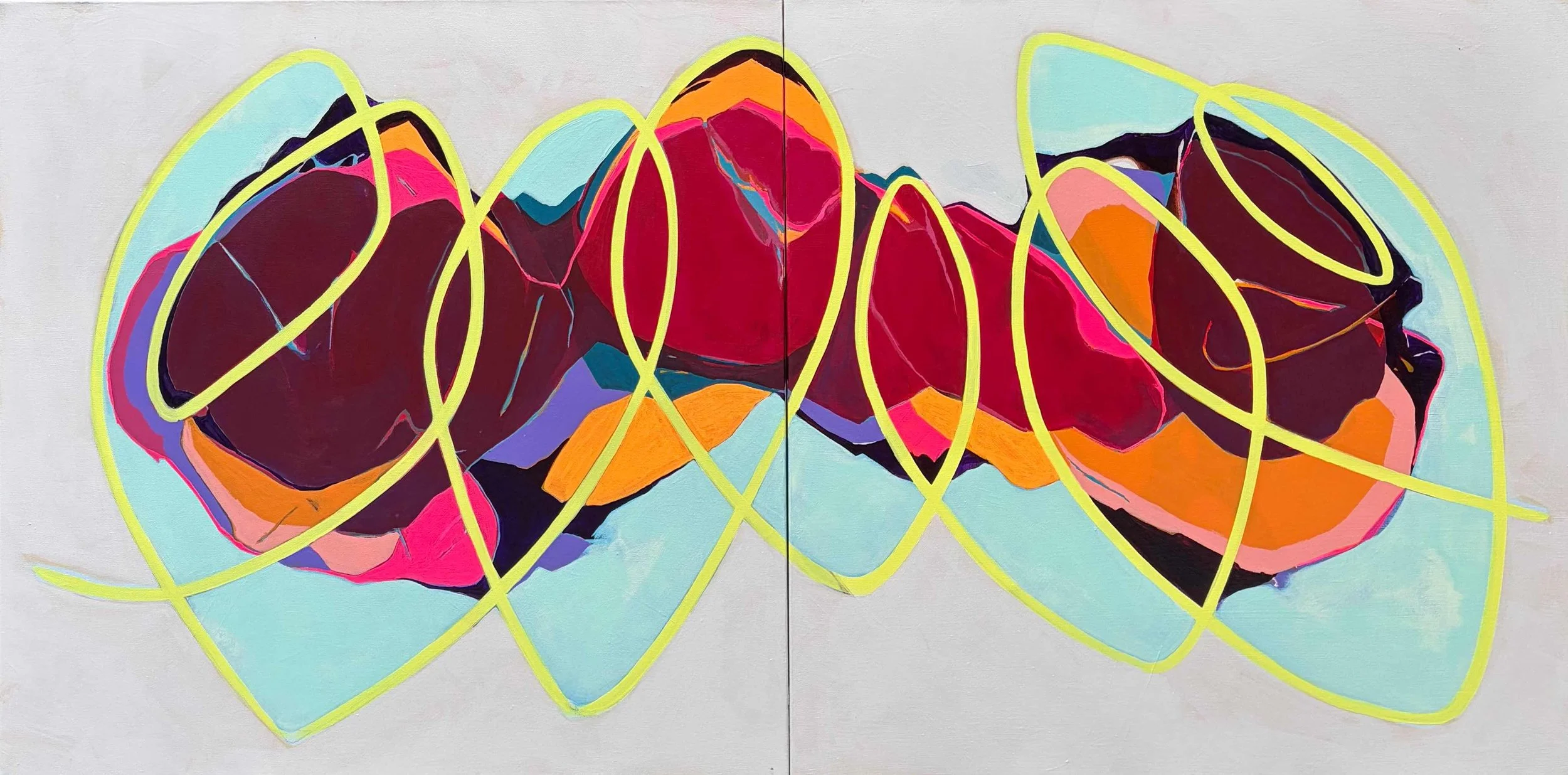 Through Squiggles, Midday Together. Erik Luebkert. Acrylic. $3,200.