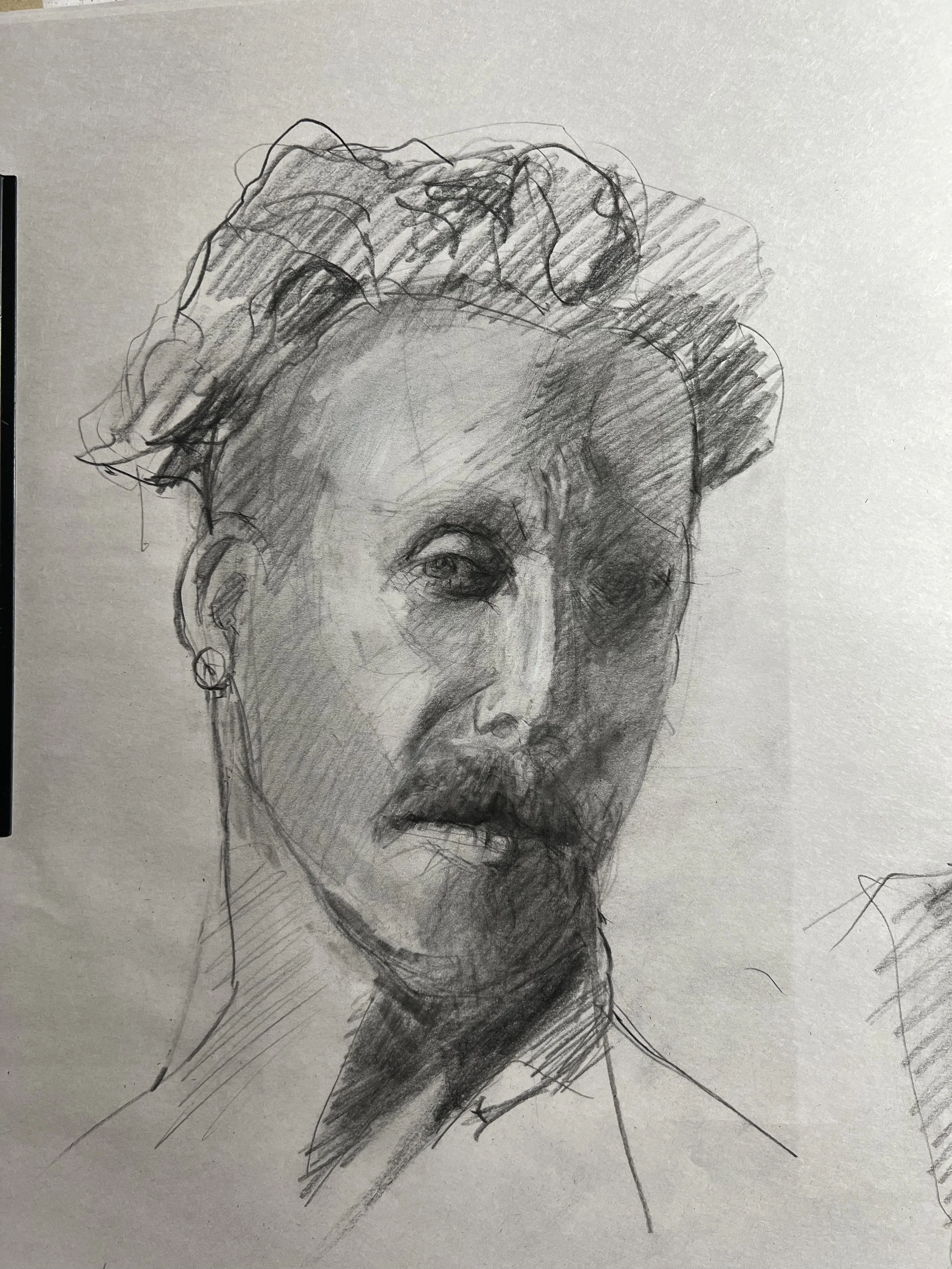 Portrait Study #1 by Wayne Bannister. Charcoal. $90. 