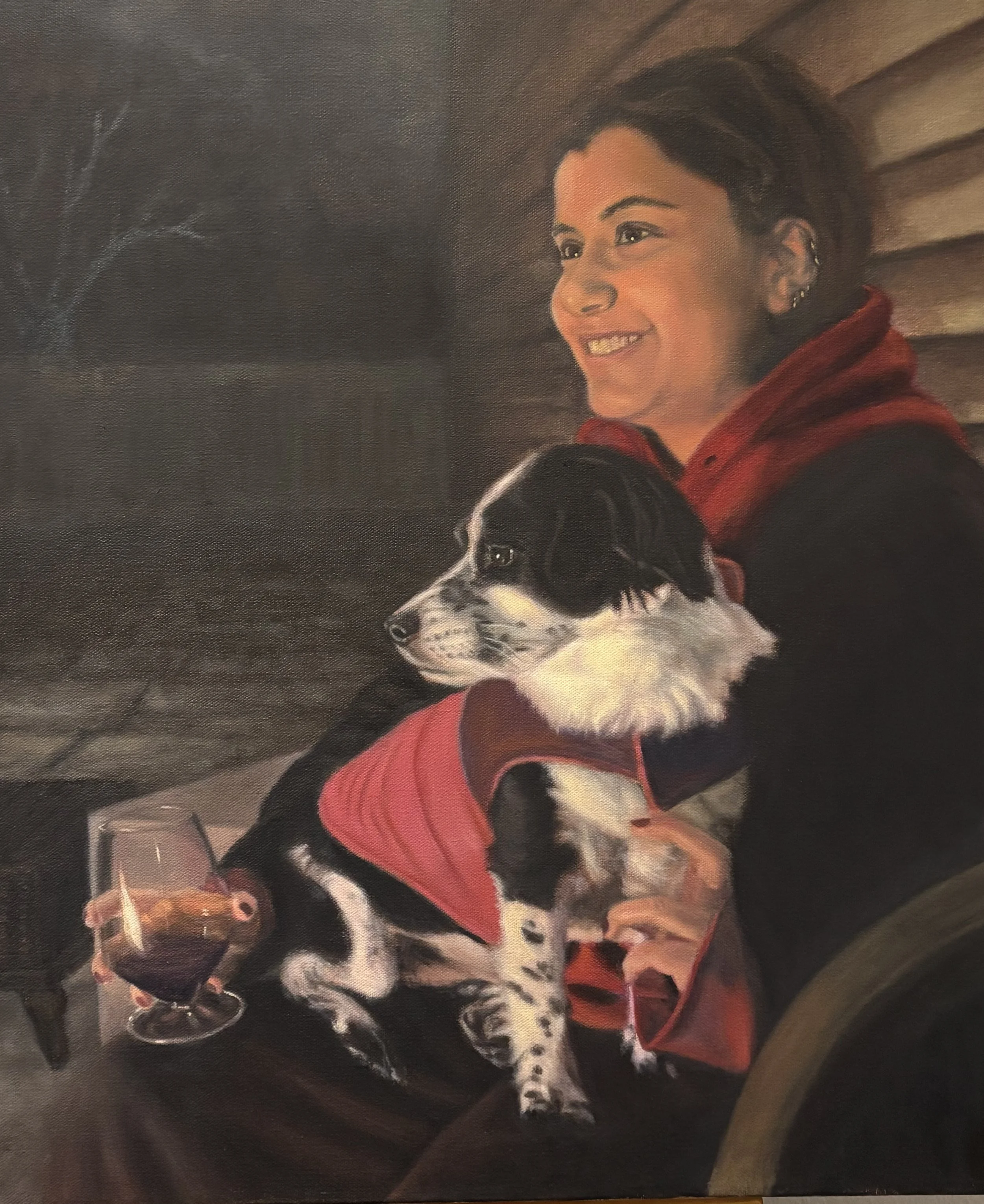 By the Fire Pit by Navin Saxena. Oil. NFS.