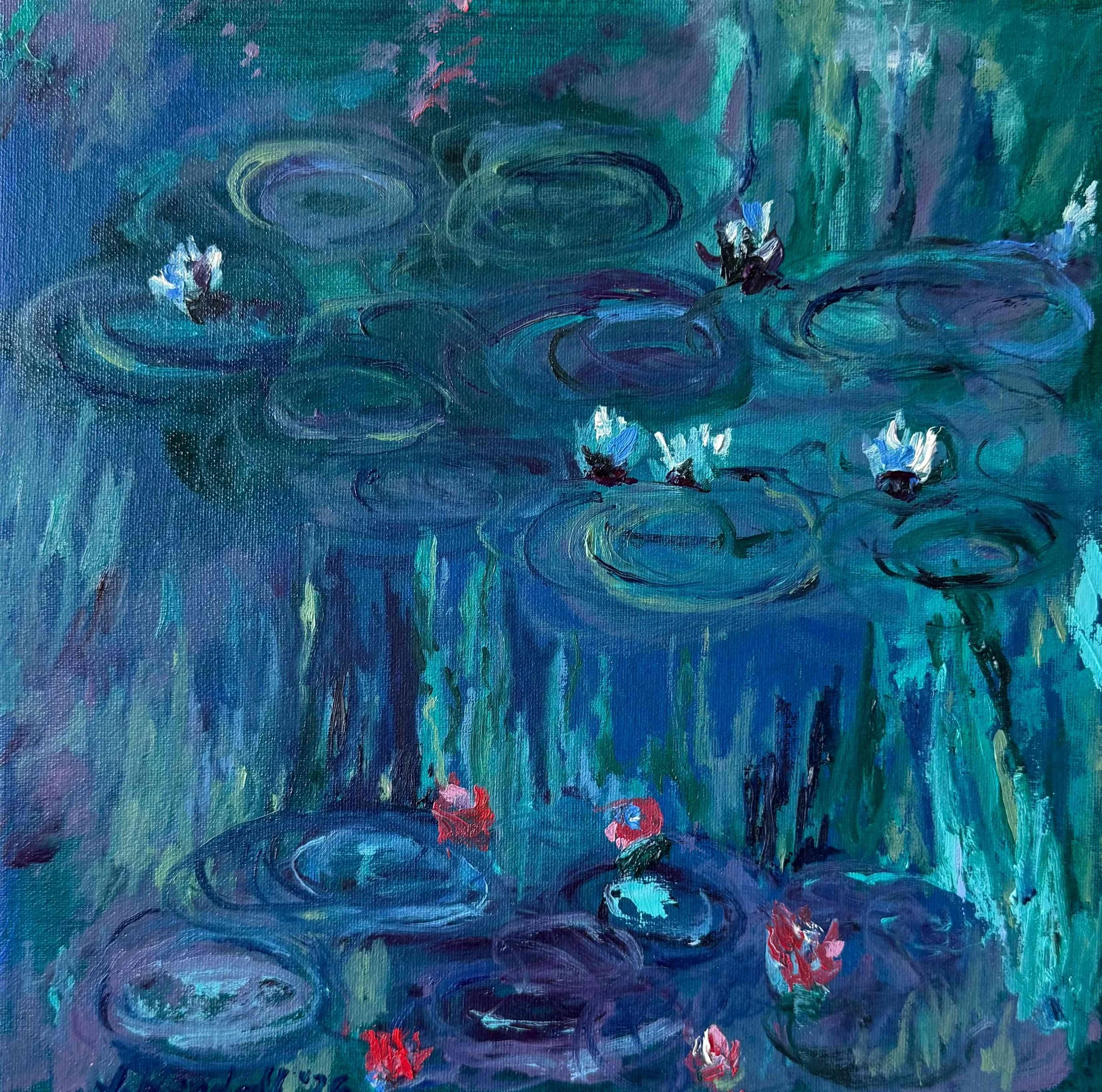 Waterlilies Study, After Monet by Jodi Kendall. Oil. $250.00.
