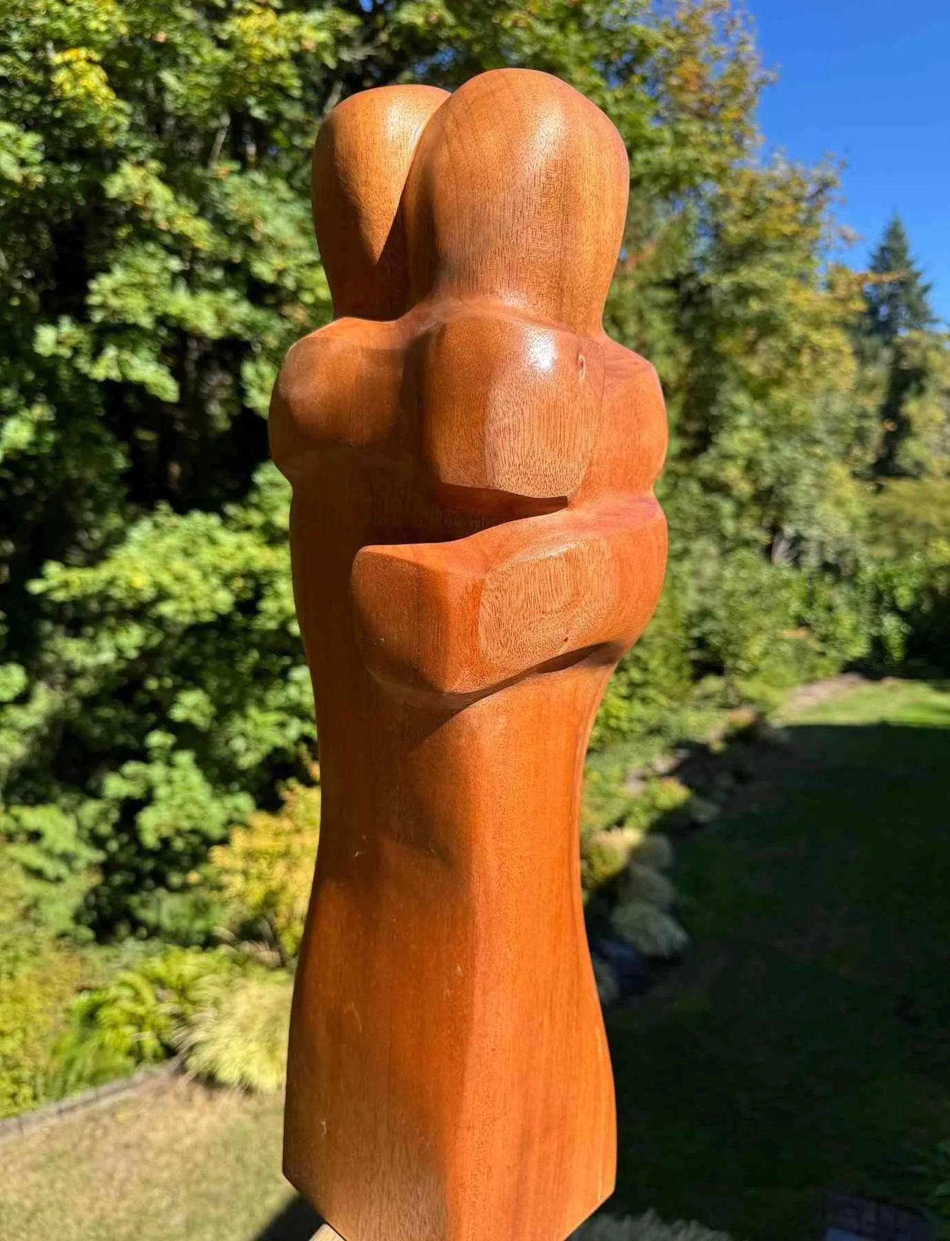 Big Hug by Les Koski. Wood Carving. NFS. 