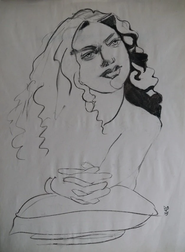 Critical Thinker by Lisa Dubitsky. Charcoal. $225. 