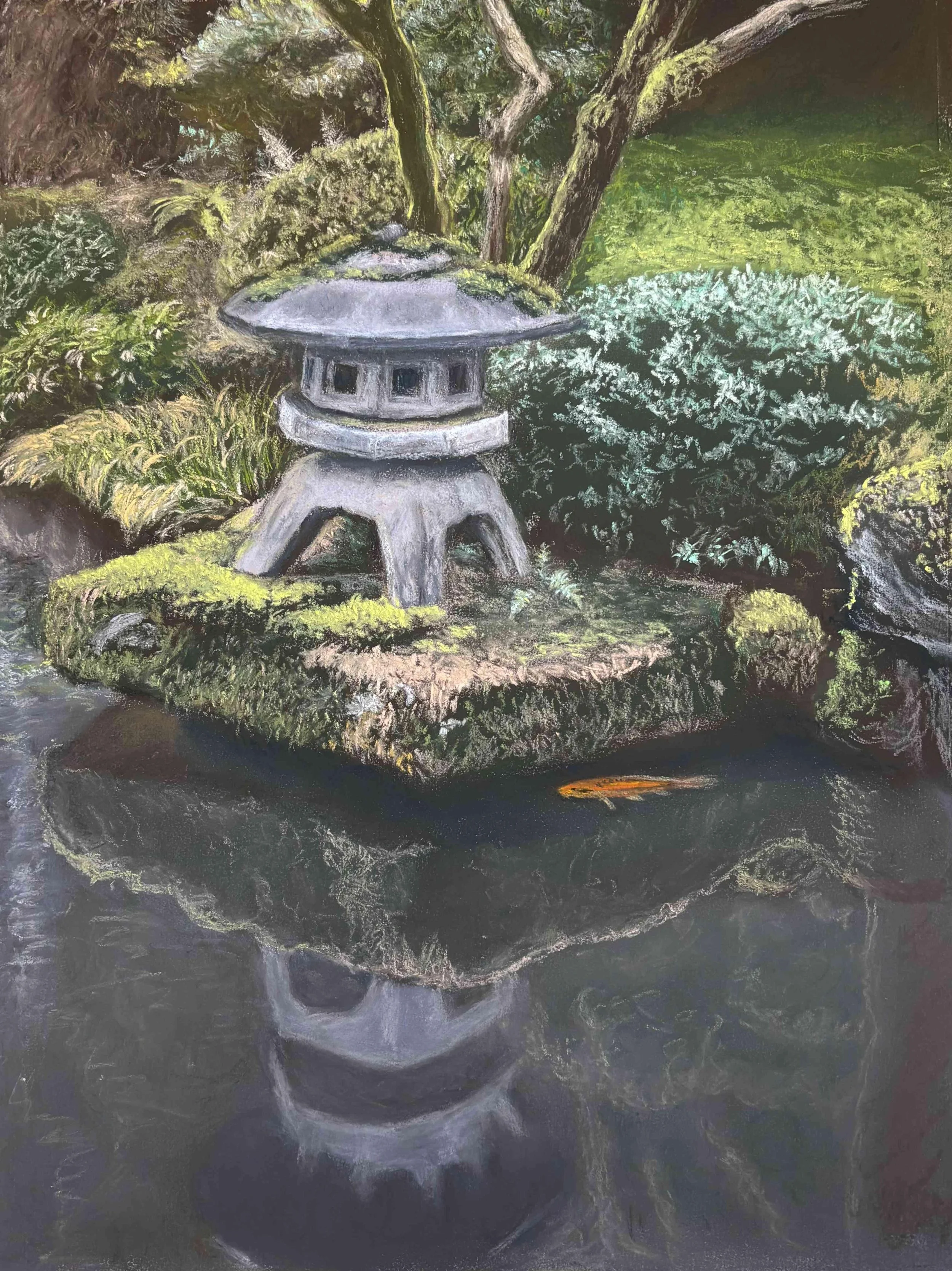 Japanese Garden by Navin Saxena. Pastel. $450.