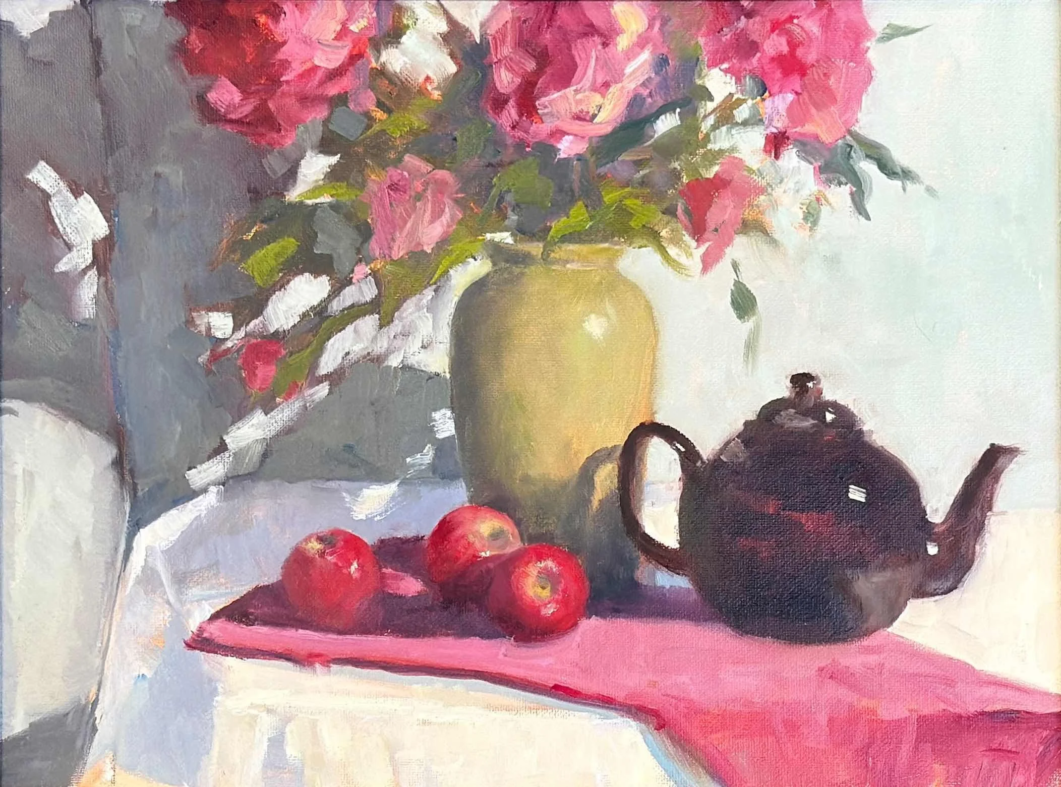 Red and Rose #4 by Loralee Newman. Oil. $450. 