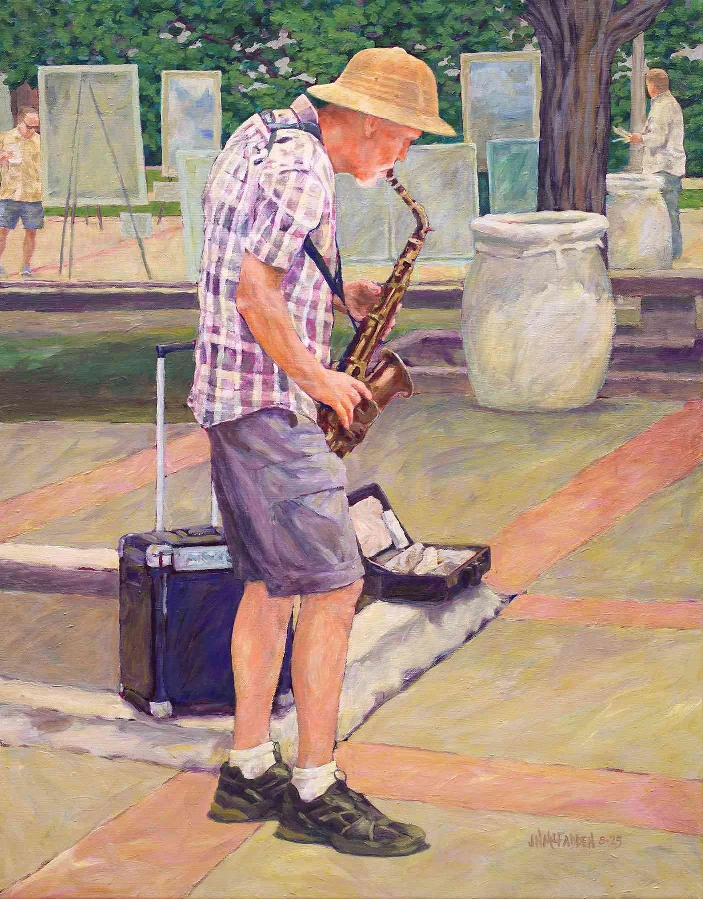 Sax Man by John McFadden. Acrylic. $2,250.