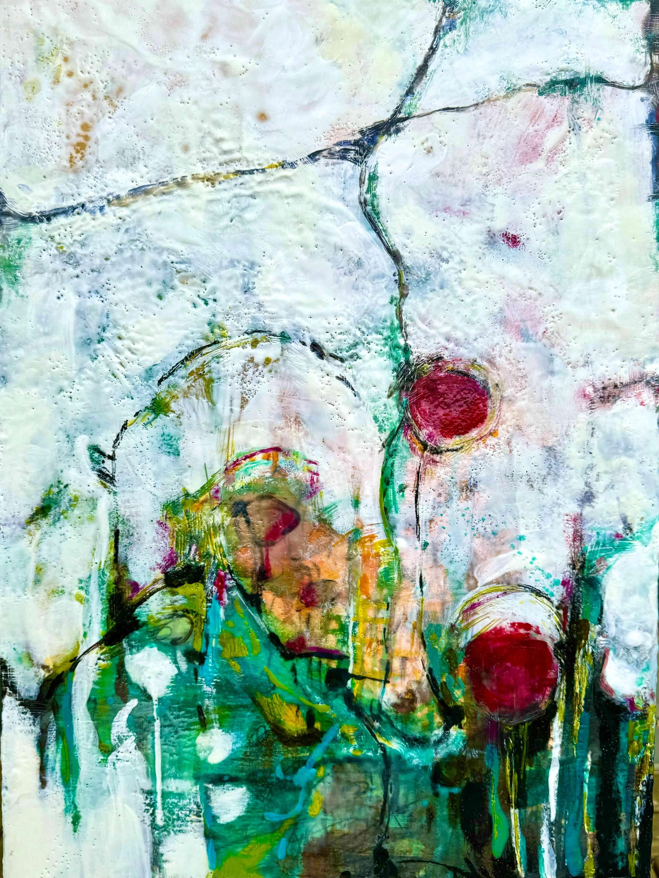 Imshruth: Counter Tide by Janet McIntyre. Encaustic. $2,200.00.