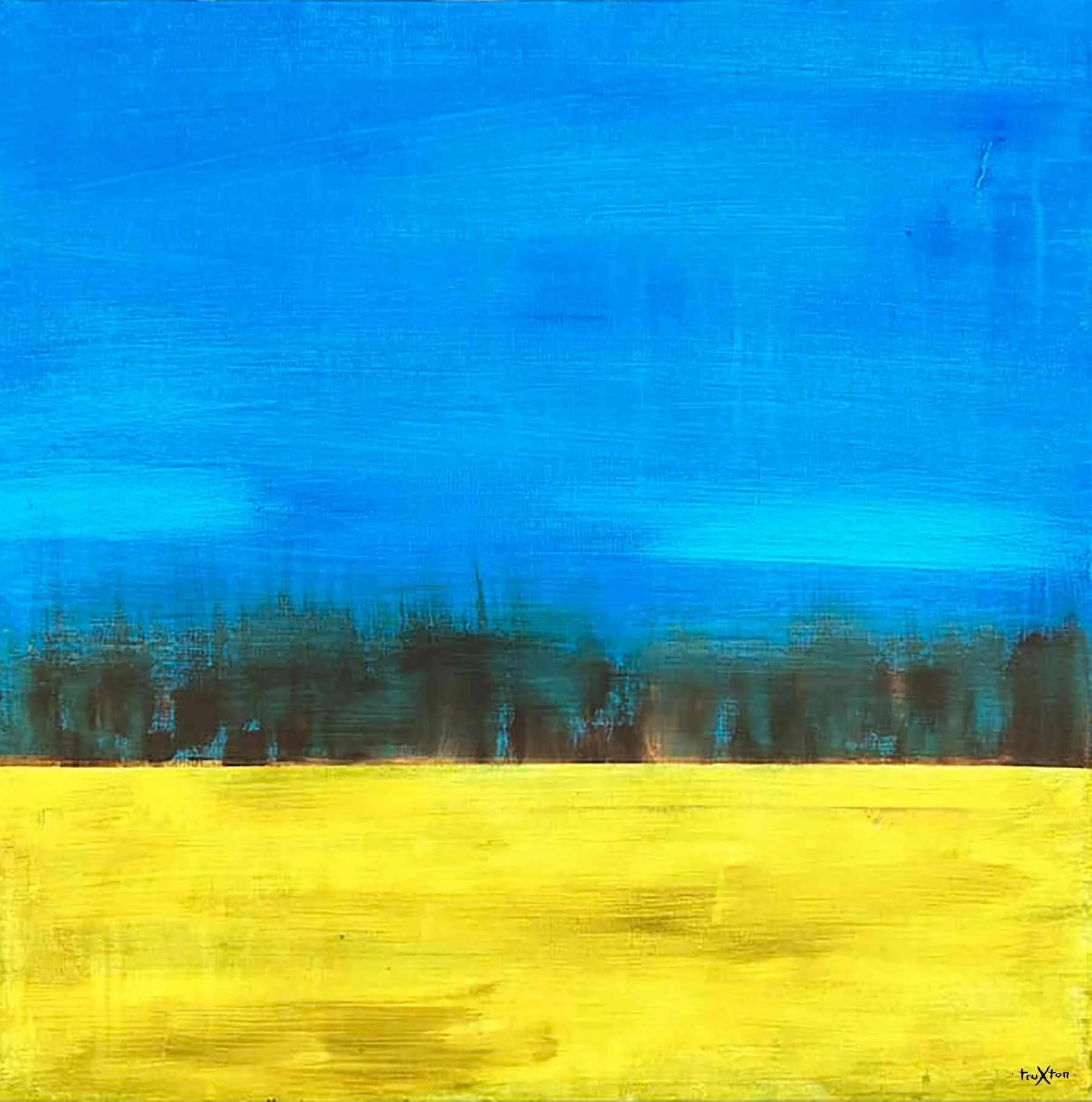 Hay Field Tree Line by Truxton Meadows. Acrylic. $150.00