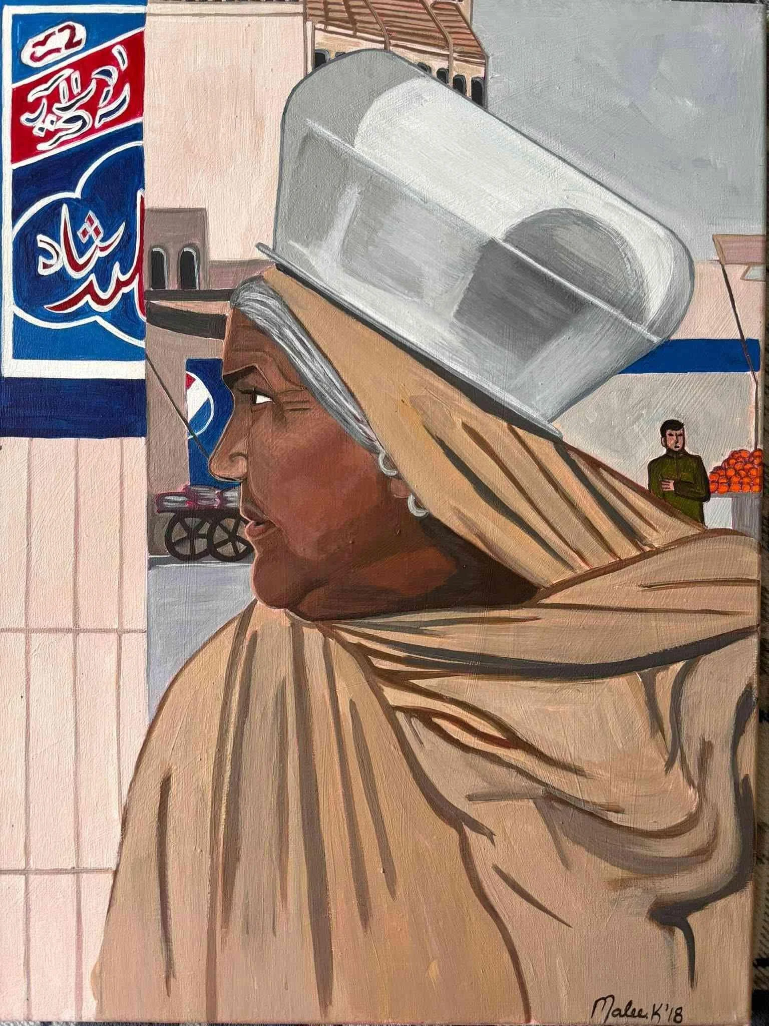 The Streets of Gujranwala by Malee Kenworthy. Acrylic. $100. 