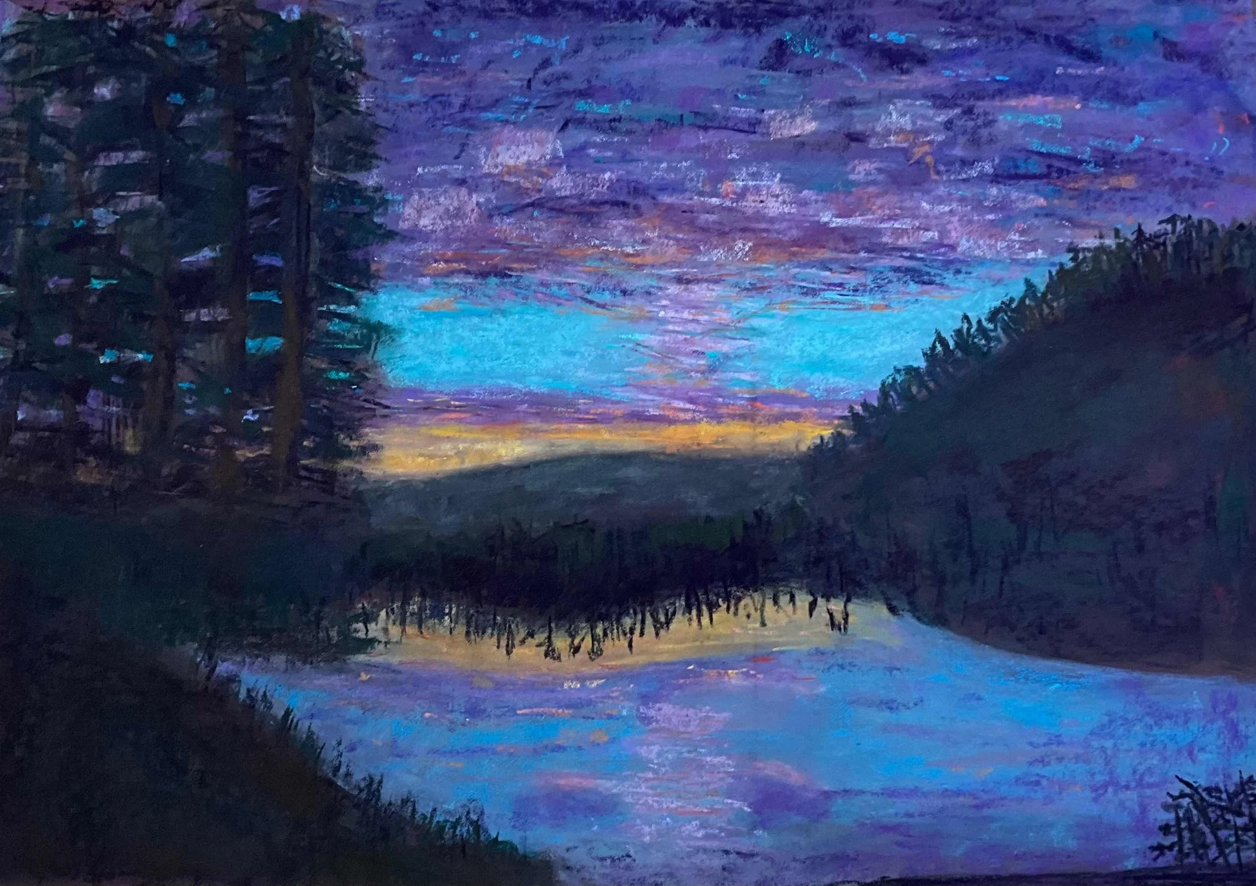 Twilight Reflection by Karen Russell. Chalk Pastel. $750.00