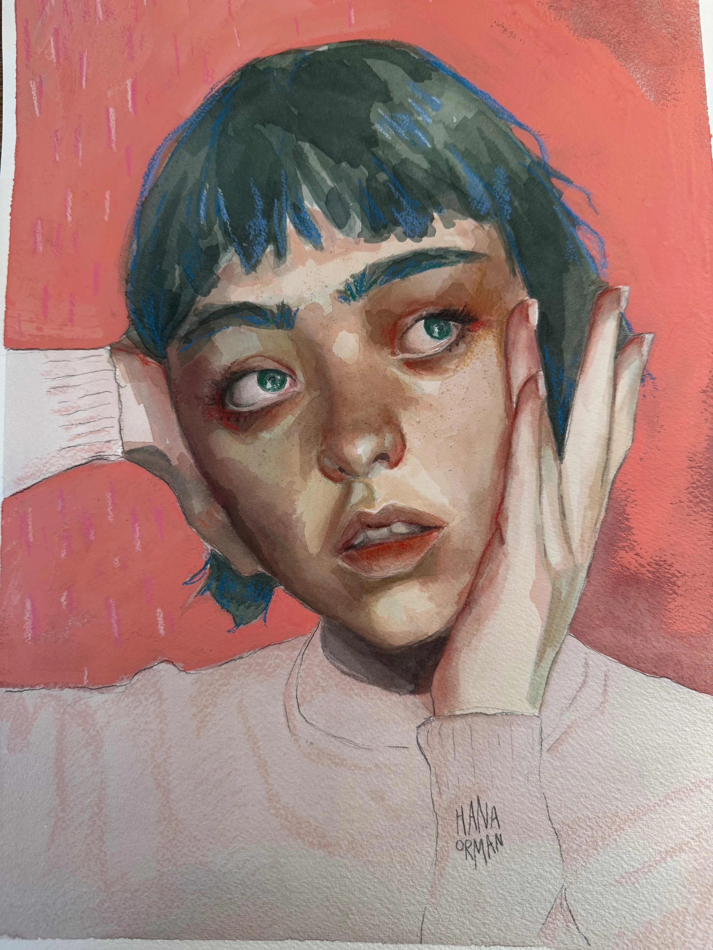 Tilt by Hana Orman. Watercolor. $200. 