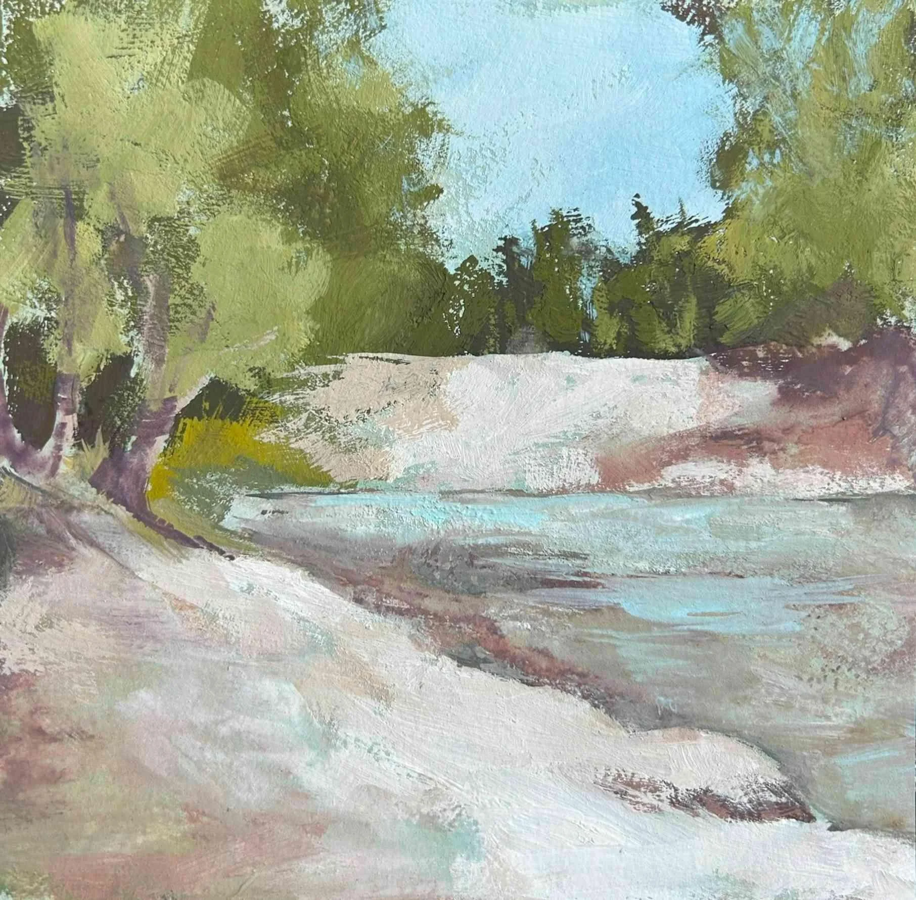 Lisa Raymer. Clackamas Cove. Gouache. $145.00.