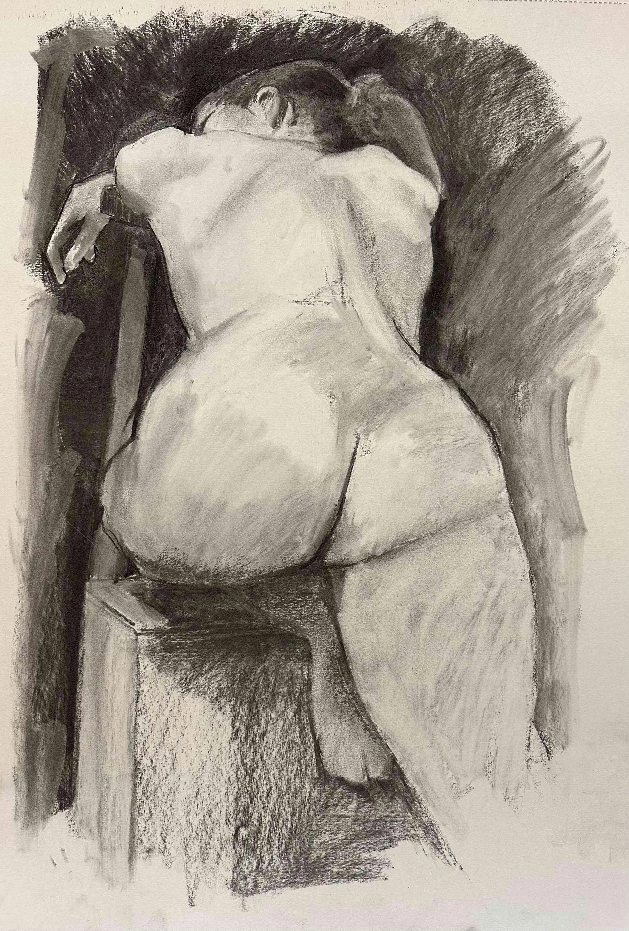 Back and Butt by Patricia Vrobel. Charcoal. $280.