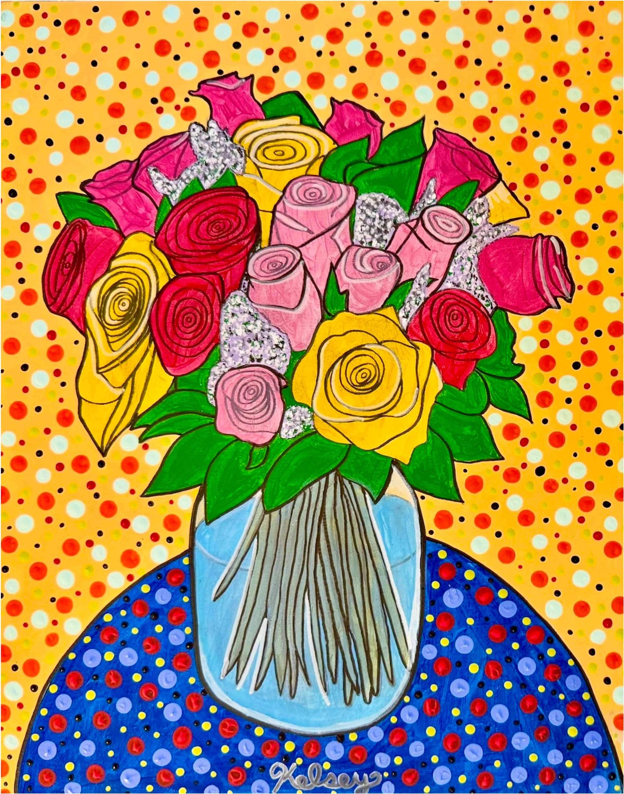 Honorable Mention: Blooming Emotion by Kelsey Horine. Acrylic. $1,000. 