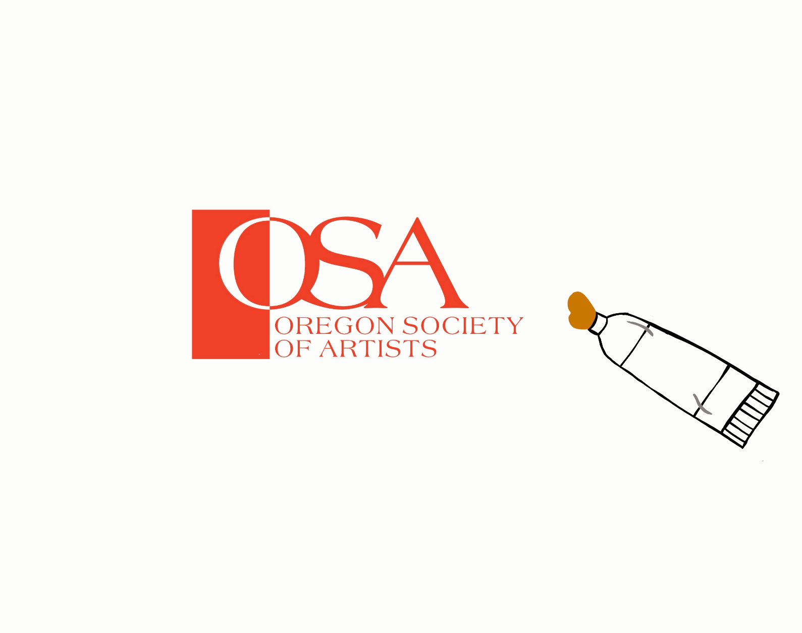 Logo of the Oregon Society of Artists with a traveling tube of paint to the right.