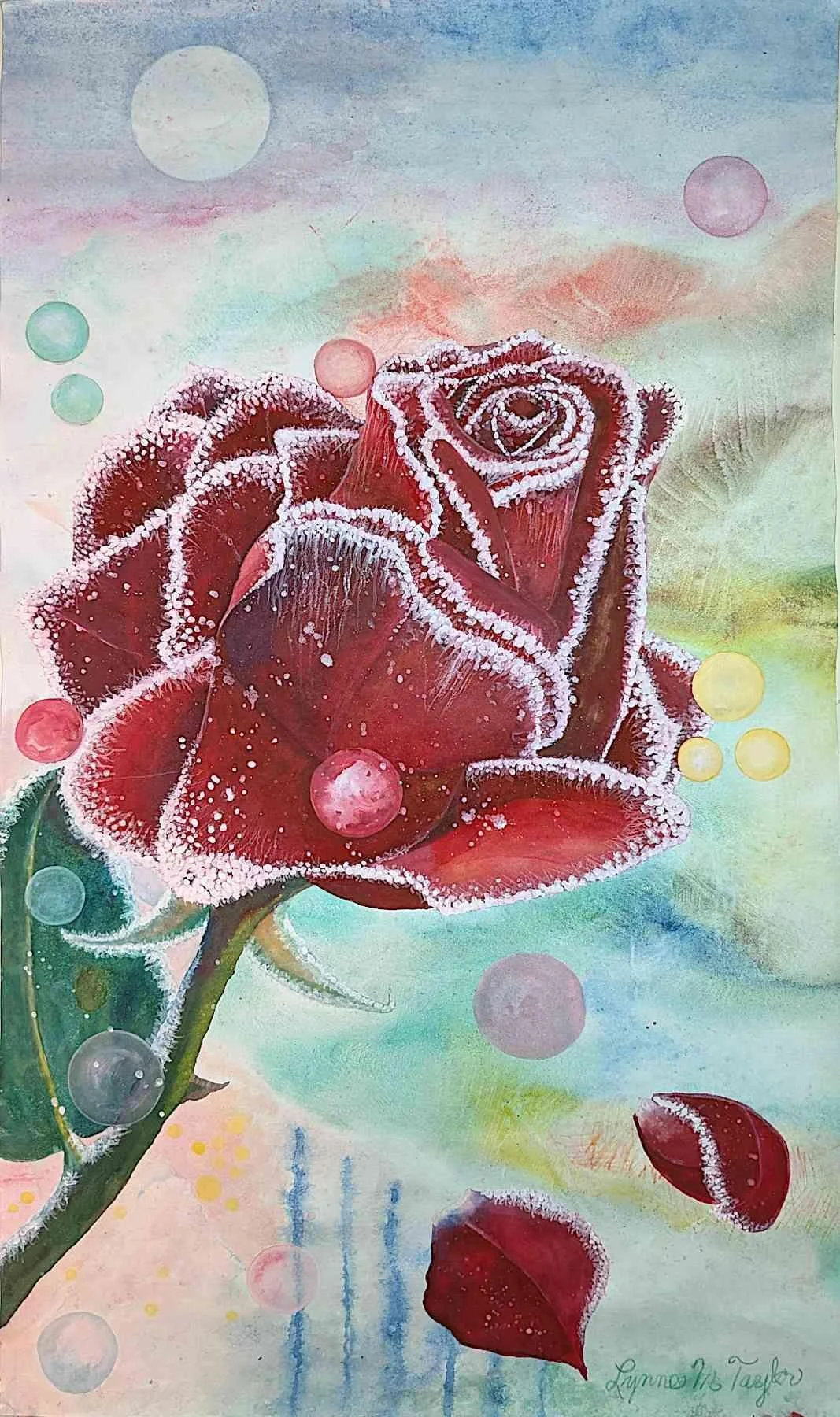Frosted Rose by Lynne Taylor. Watercolor. $325. 