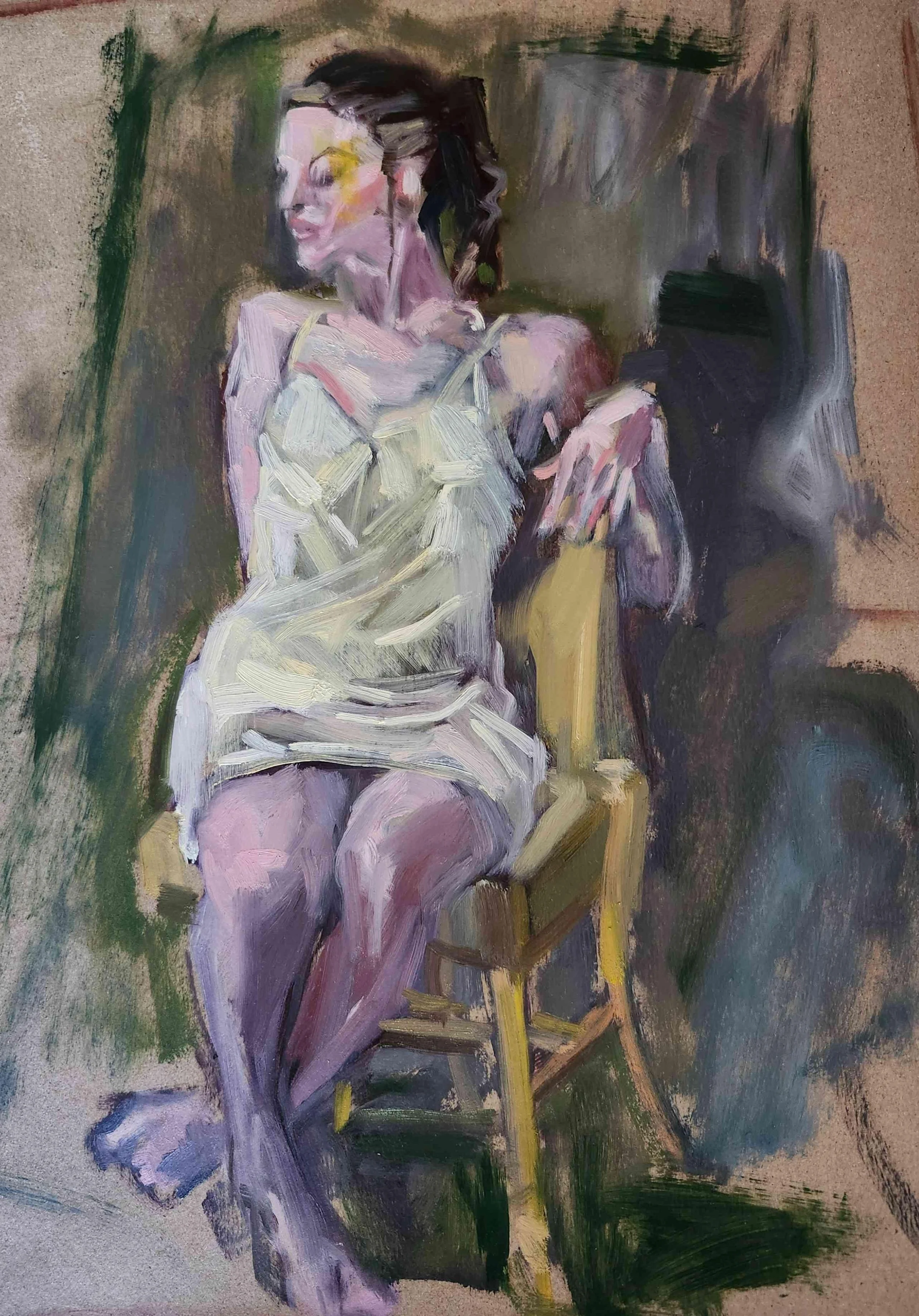 Silk Slip by Cynthia Jeffrey. Oil. $300.