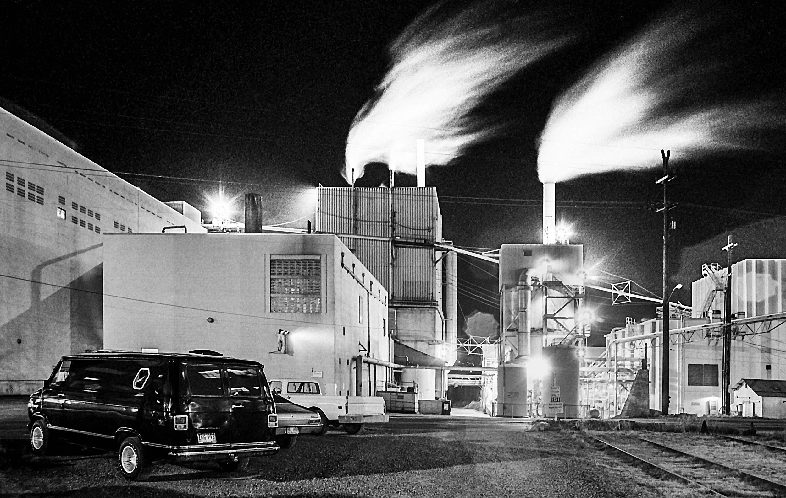Boise Cascade Paper Mill, Salem, OR Winter 1978-79 by Al Flory. Archival Pigment Print. $300. 
