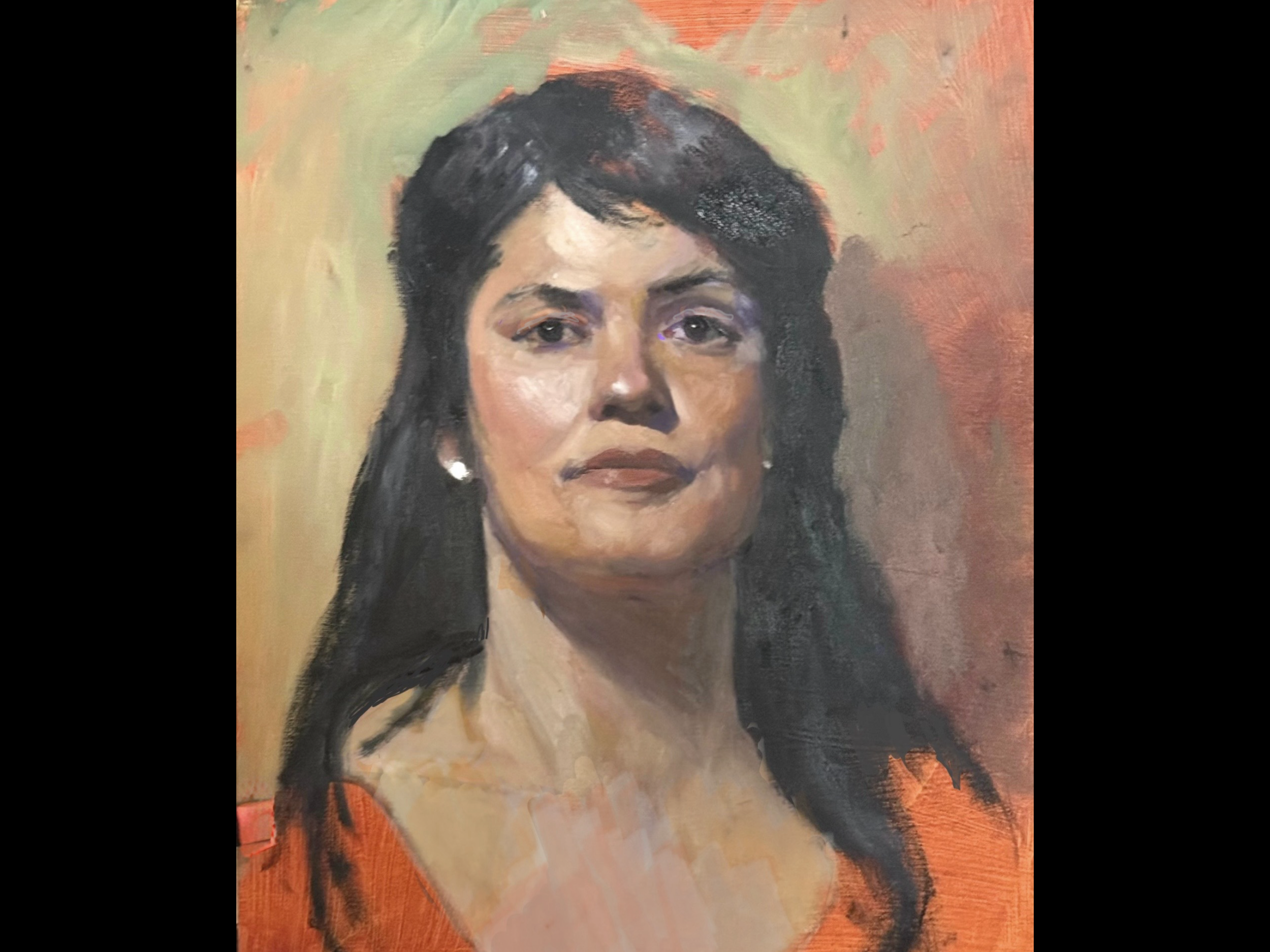 Orange Rhymes with...by Harriet Rubin. Oil. $999.