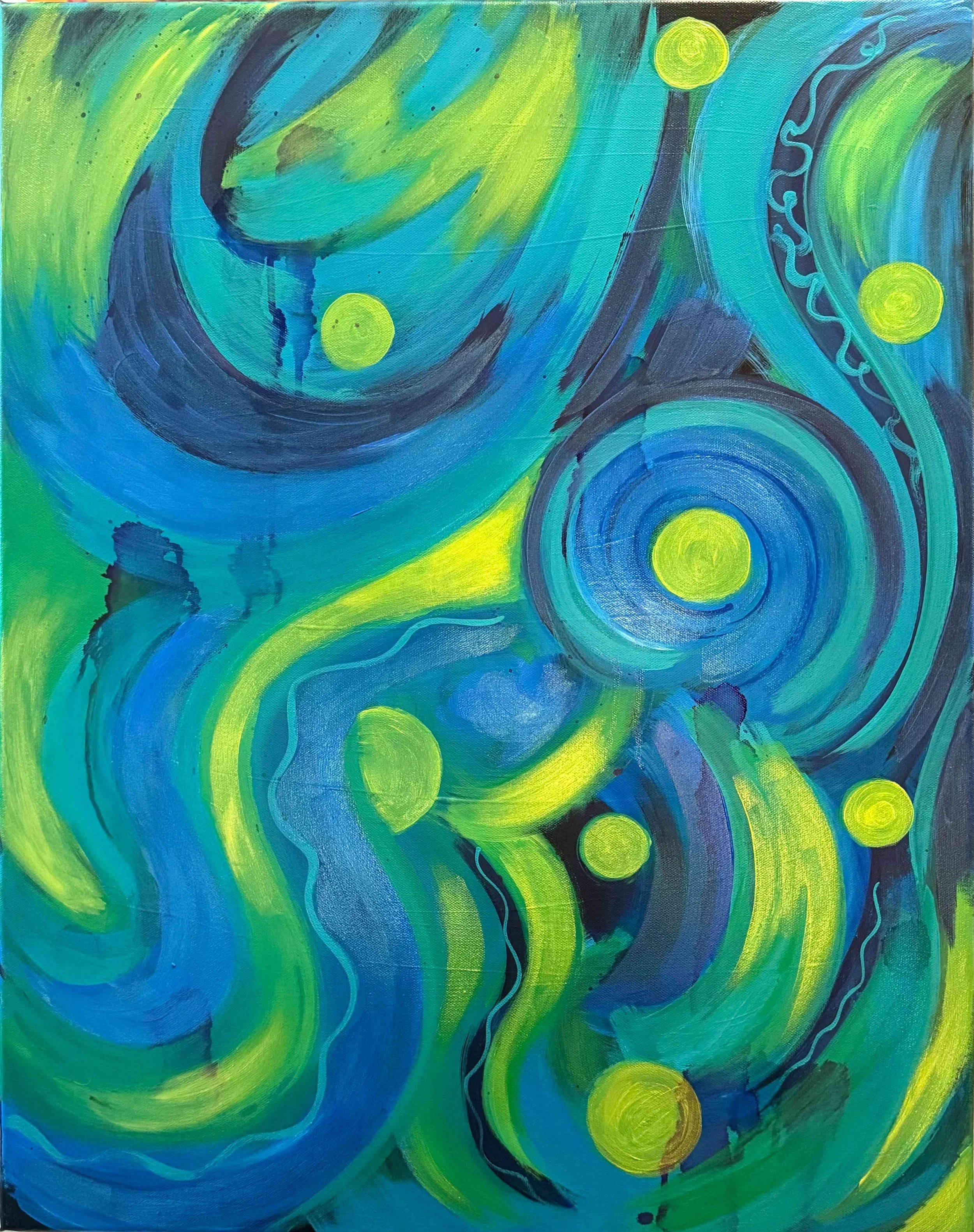 Ren Zi Currents by Malee Kenworthy. Acrylic. $300.00.