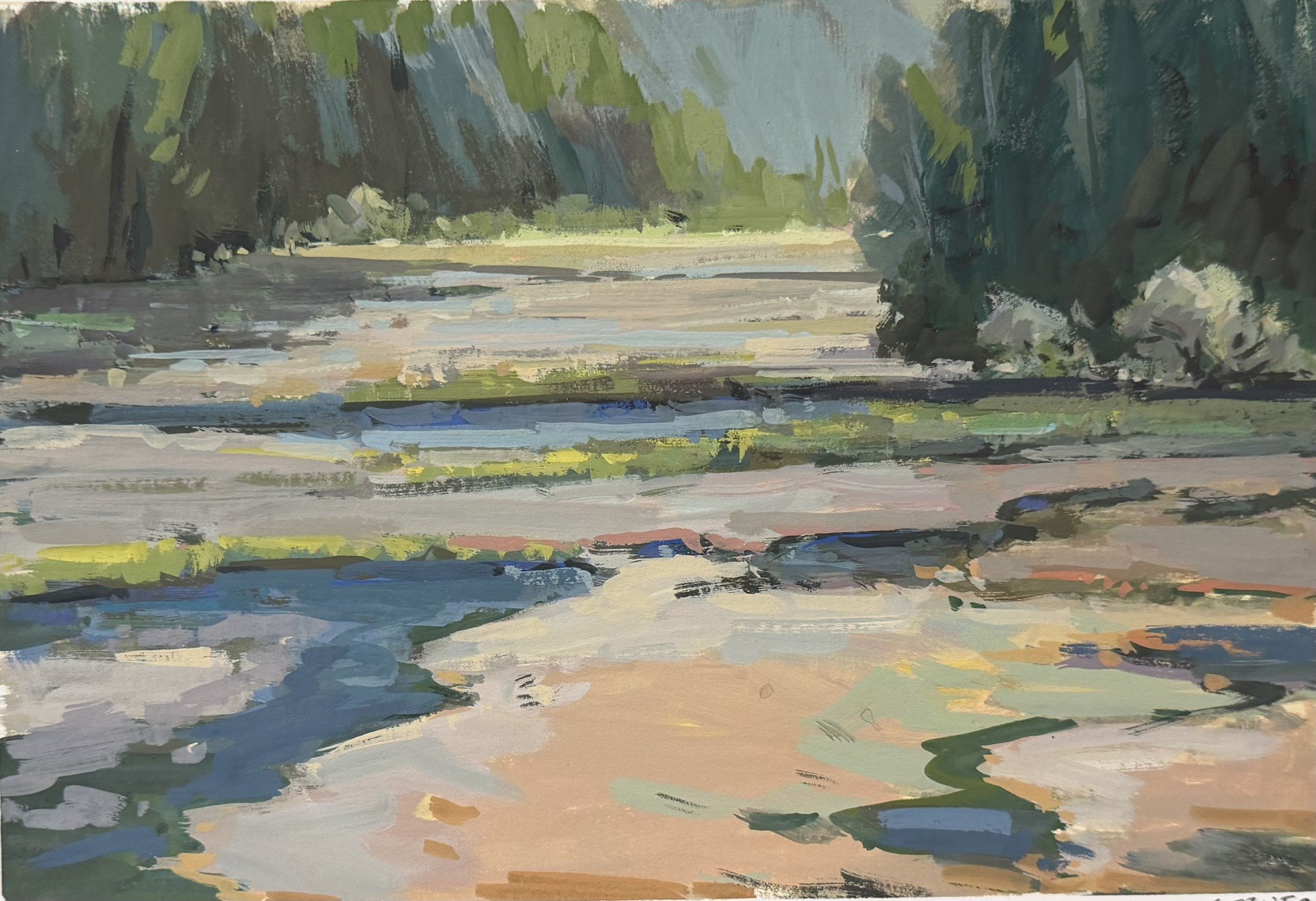 Nancy Seruto. Lake Tahkenitch. Goauche. $350.00.