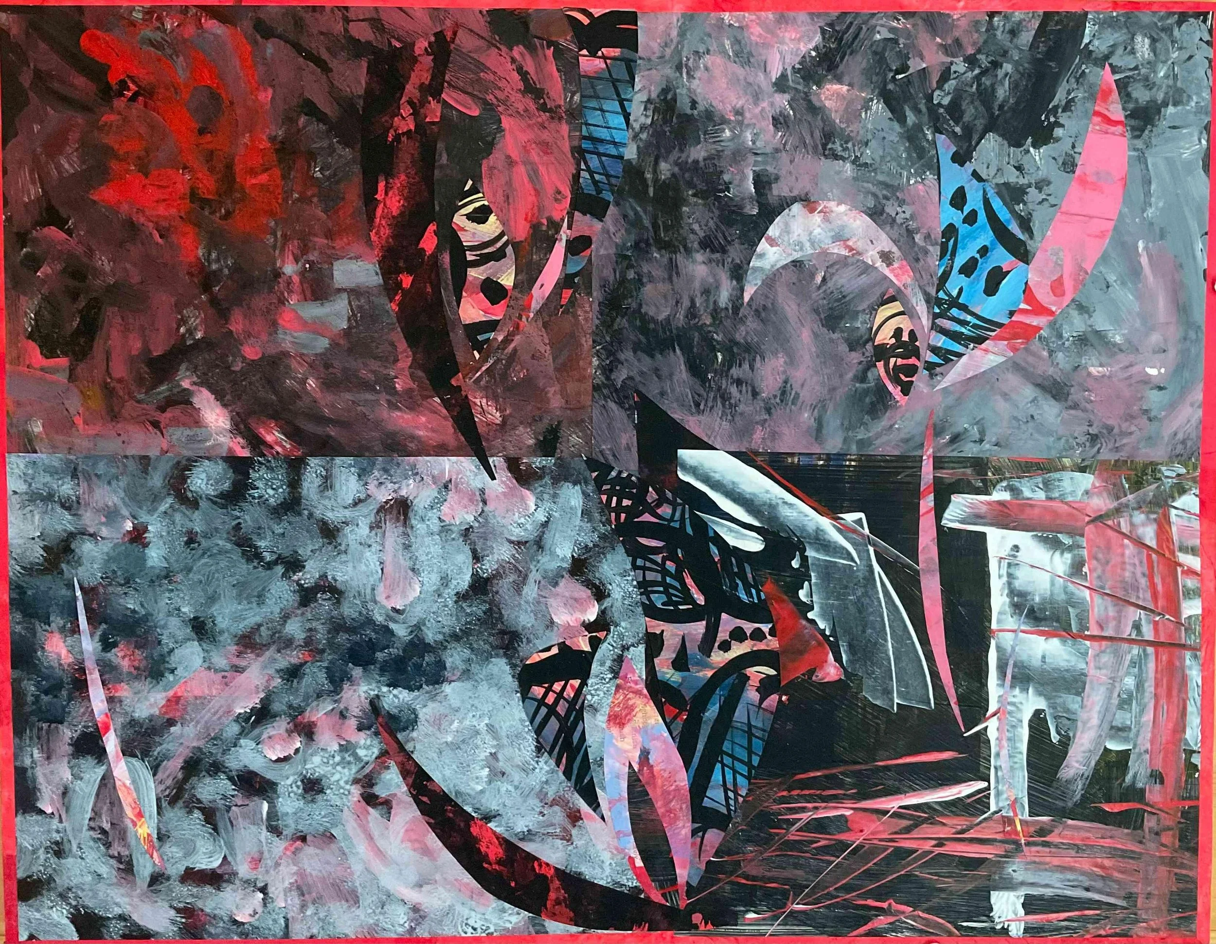 Forbidden Fruit Night by Marian Flood. Collage. $150.00.