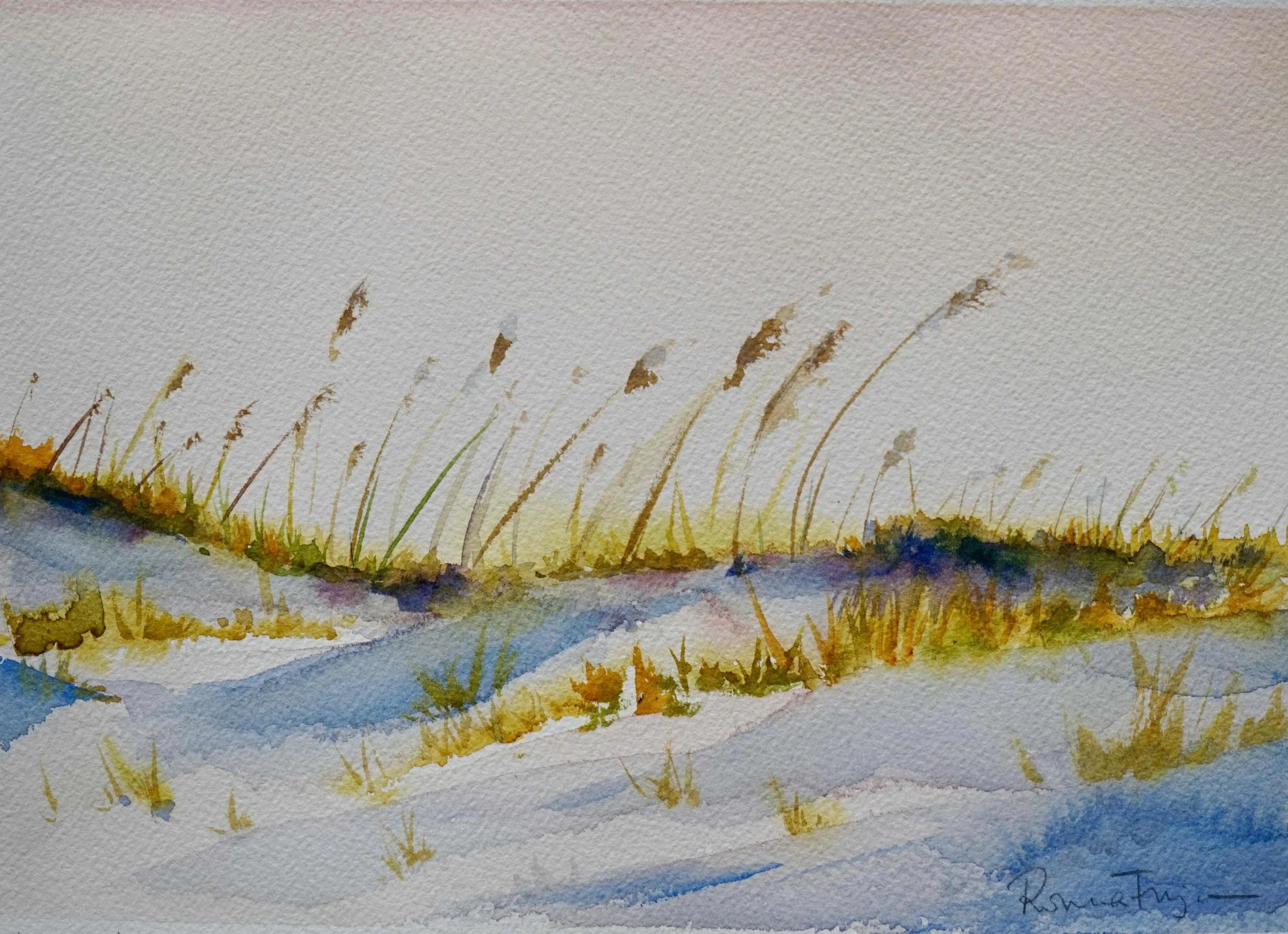 Sand Dunes at Manzanita by Ronna Fujisawa. Watercolor. $800.00