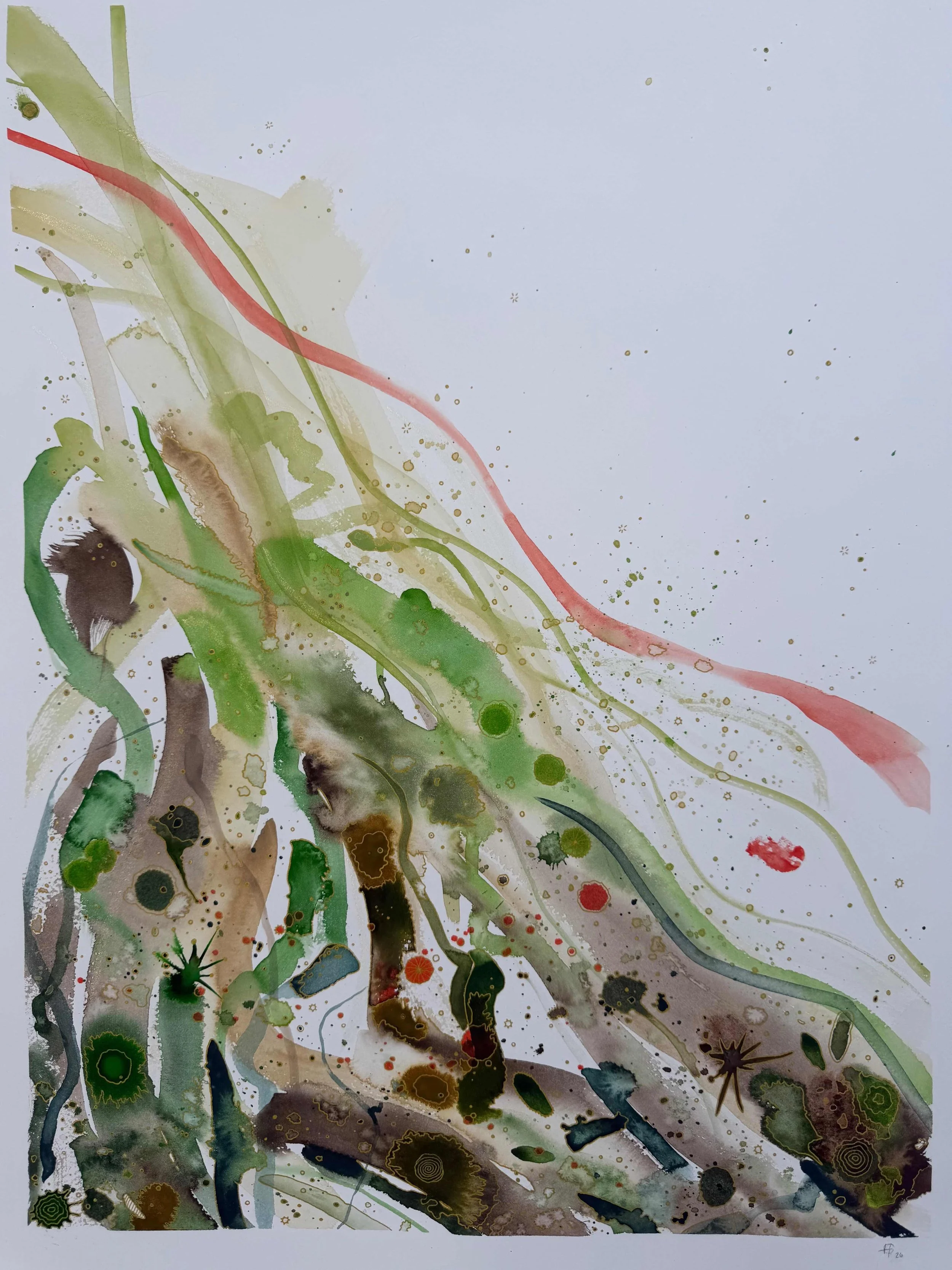 Descent of Becoming by Holly Gills. Watercolor. $560.00.