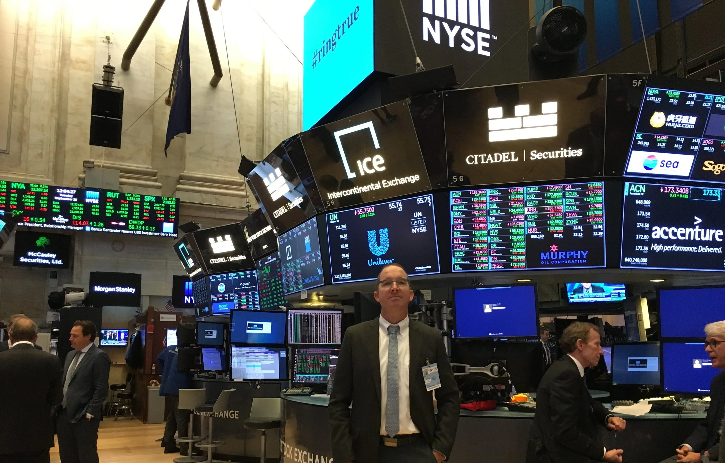 LevelUp Communications website image of Matthew Kraft at New York Stock Exchange