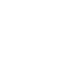 A black-and-white logo with a peace symbol and a stylized circular design.