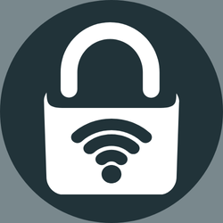 Padlock with a Wi-Fi symbol inside, representing wireless security or Wi-Fi security.