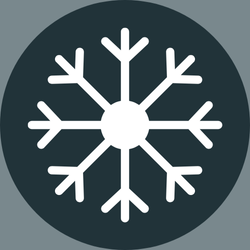 White snowflake icon on a dark background.