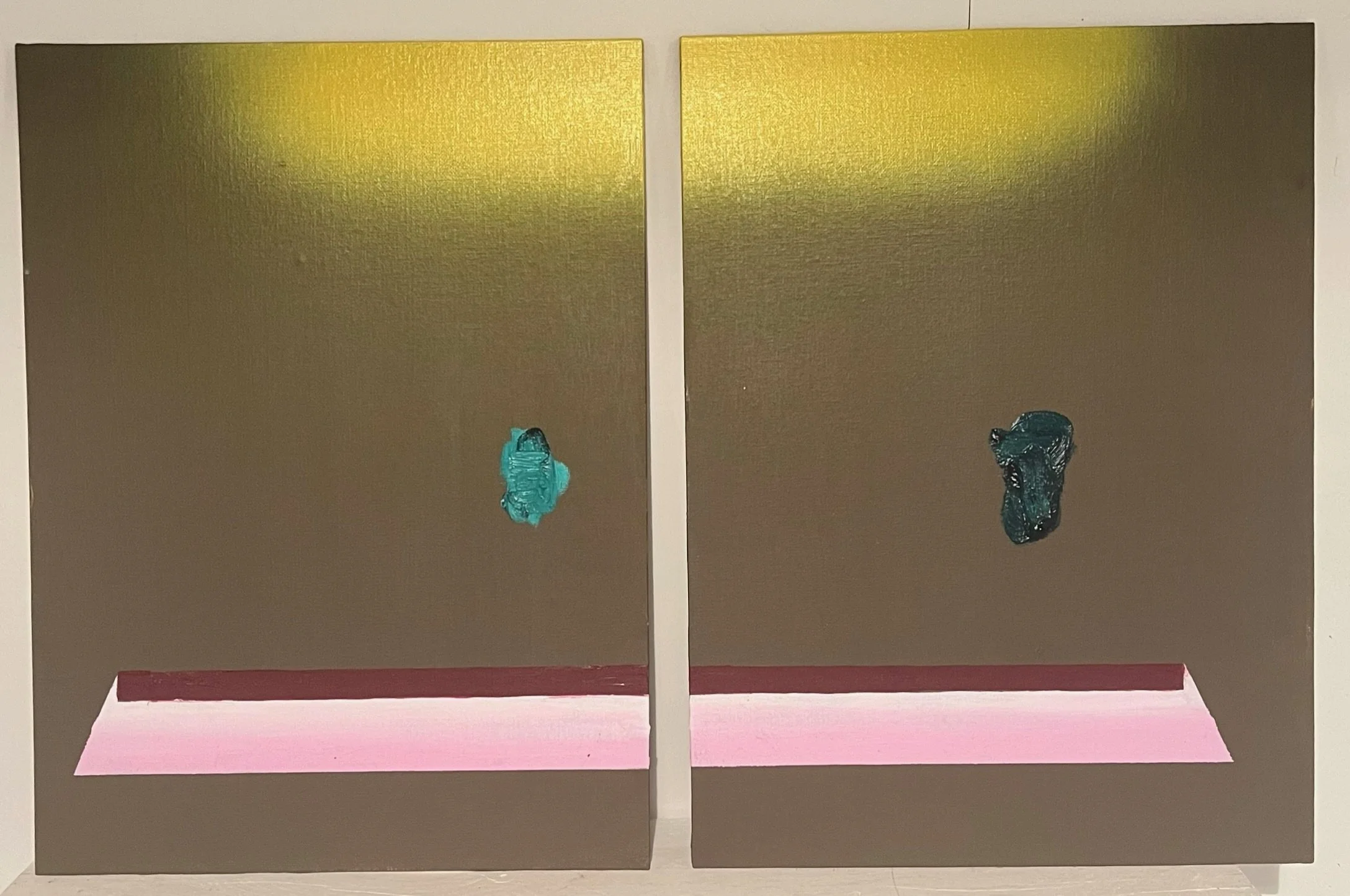 Untitled, 2022, oil on board, diptych 