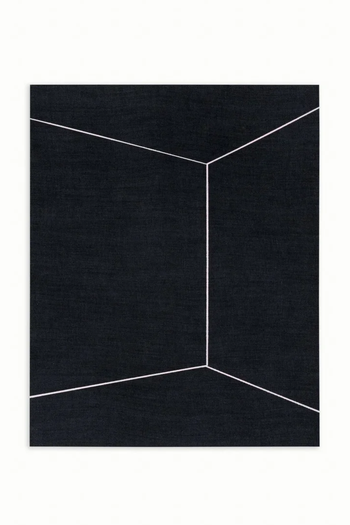 F5 IV-09, 2023, oil, bleach and mixed media on denim, 51.5 x 41 cm