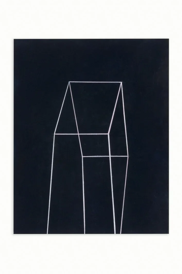 F5 IV-11, 2023, oil, bleach and mixed media on denim, 51.5 x 41 cm