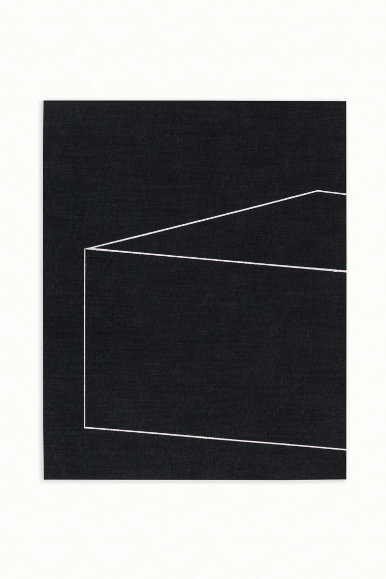 F5 IV-14, 2023, oil, bleach and mixed media on denim, 51.5 x 41 cm