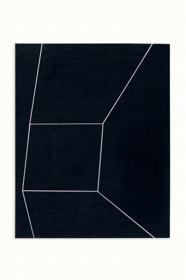 F5 IV-16, 2023, oil, bleach and mixed media on denim, 51.5 x 41 cm