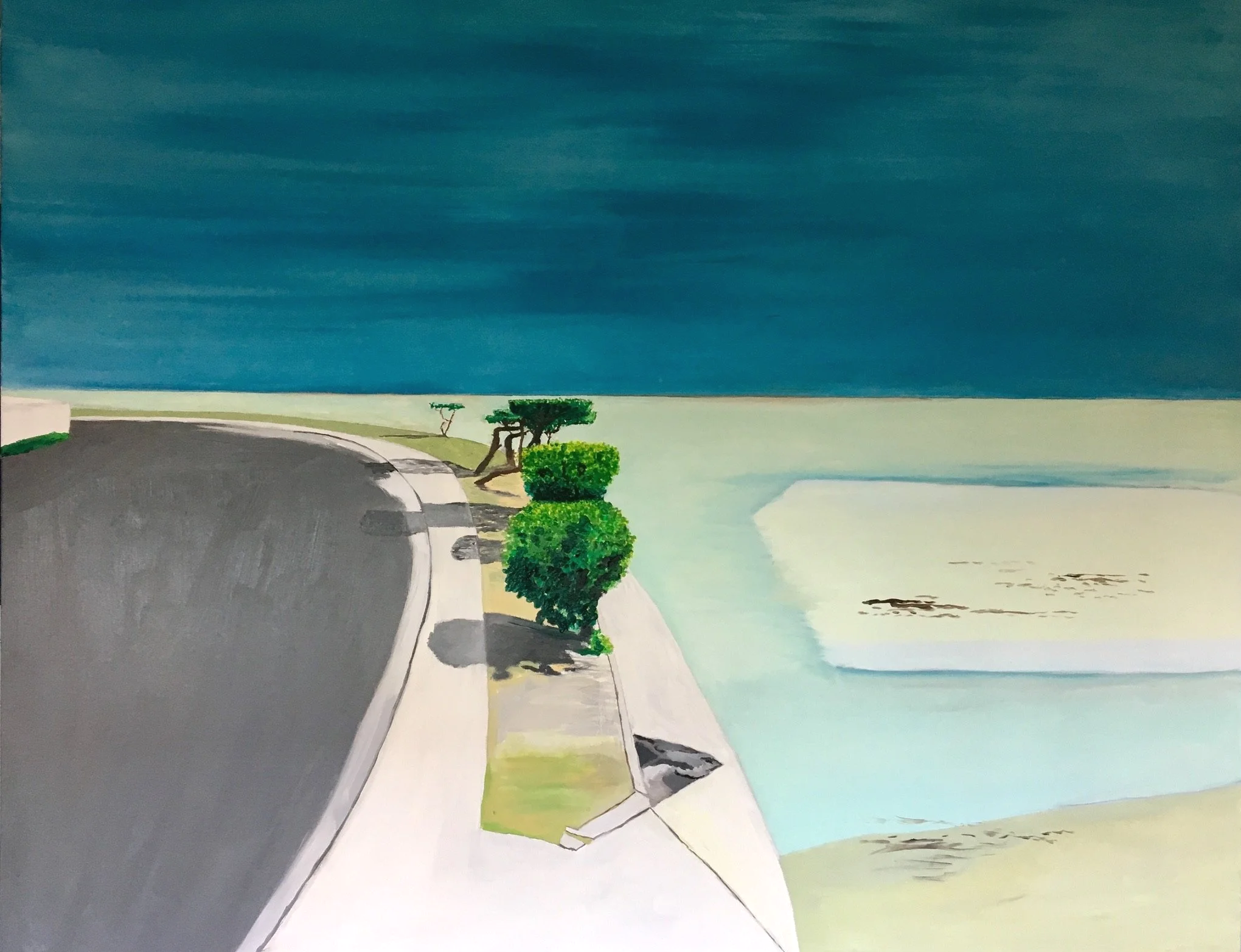 Untitled (Harbour Island), 2018, Oil on board, 48 x 60 in (122 x 153 cm)