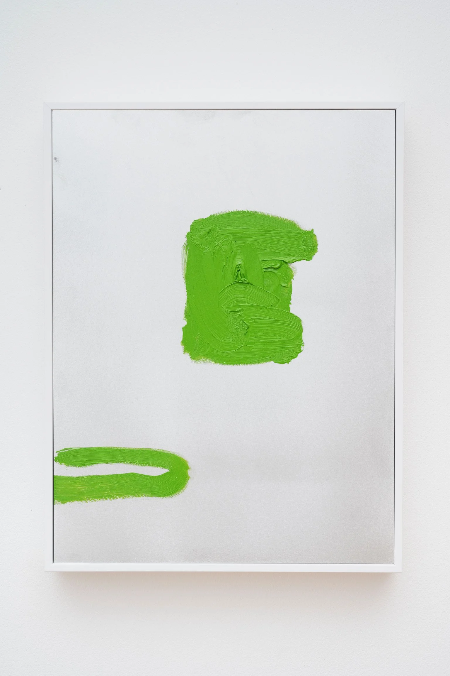 Silver Green 1 (Showboat Angel), 2022, oil on aluminium, 41.5 x 31.6 cm 
