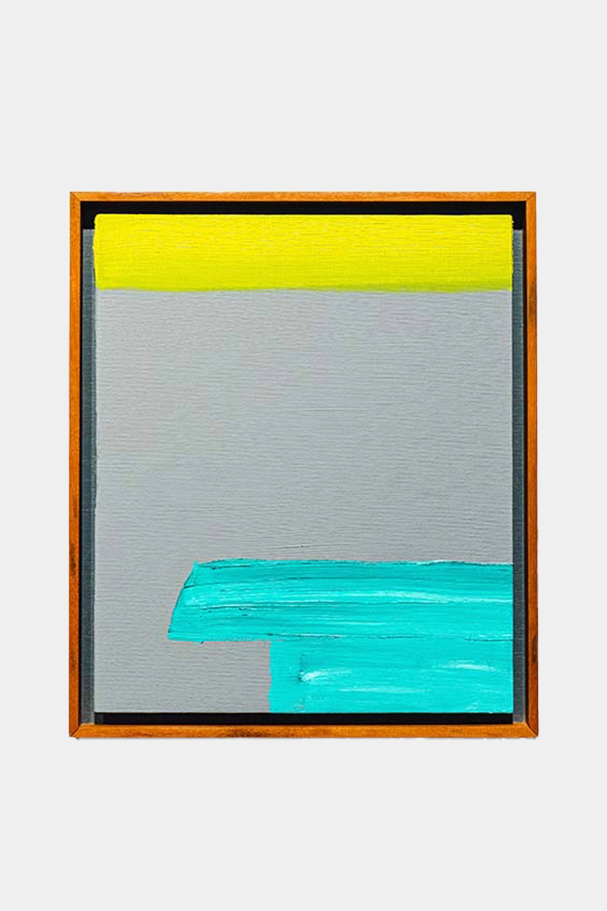 Small Grey Yellow Green 2, 2021, oil on board, 30.5 x 25 cm