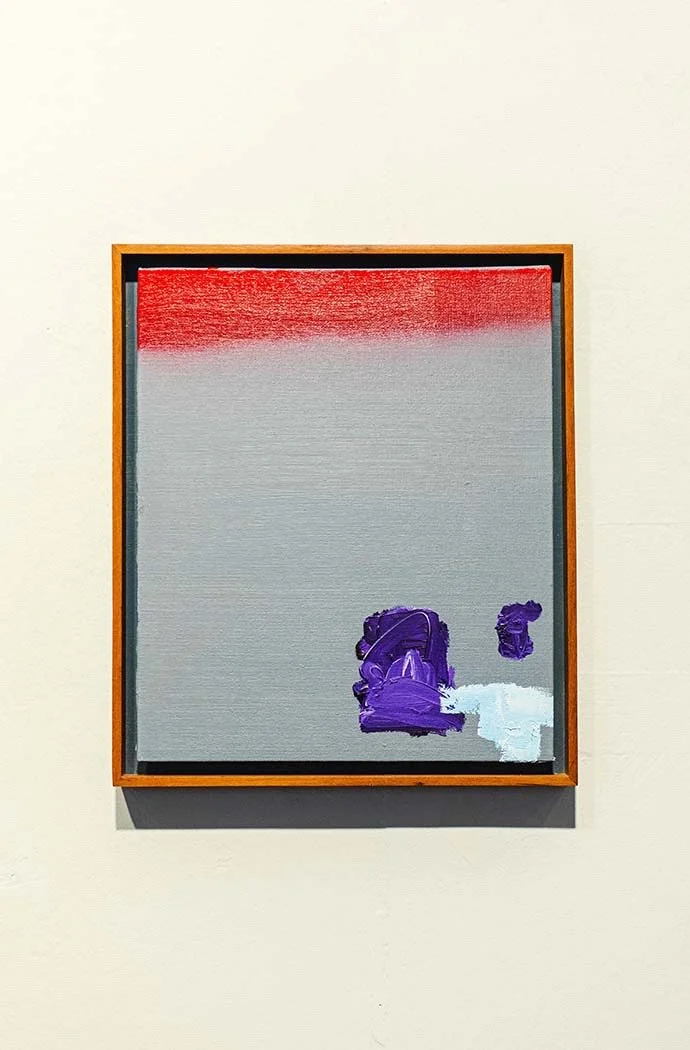 Small Grey Purple Red, 2021, oil on board, 30.5 x 25 cm