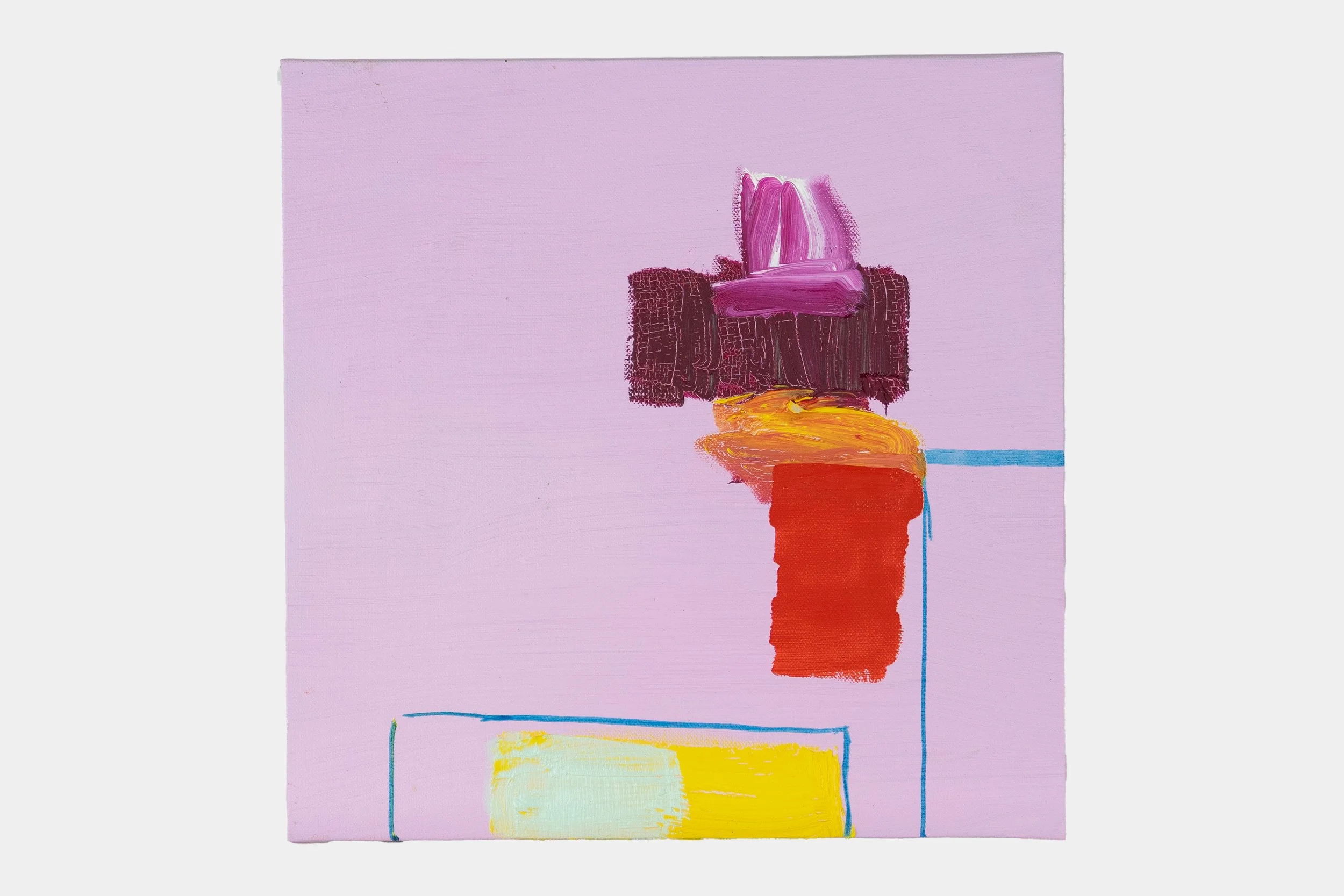 Untitled, 2023, Oil and enamel on canvas on plywood, 11 3/4 x 11 3/4 in (30 x 30 cm)