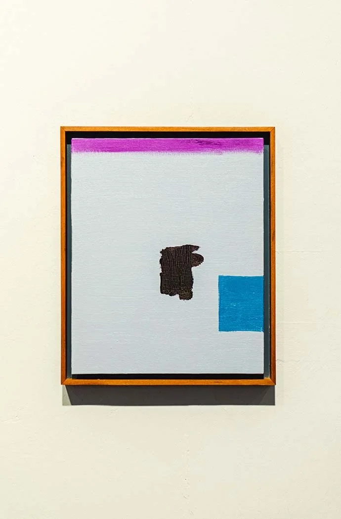 Small Grey Purple Teal, 2021, oil on board, 30.5 x 25 cm