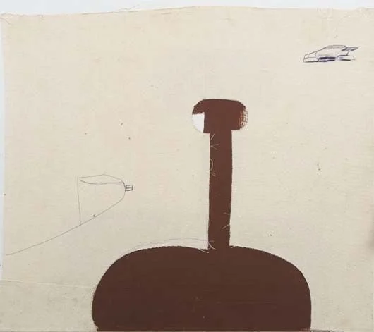 Untitled, 2006, enamel, ink and canvas collage on Masonite, flush mounted on Luan, 61 x 69.9 cm | 24 x 27 1/2 in. 