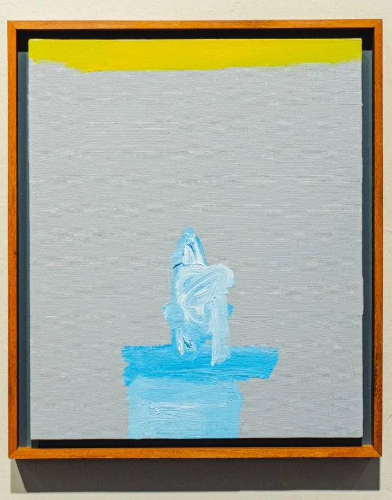 Small Grey Blue Blue 2, 2021, oil on board, 30.5 x 25 cm