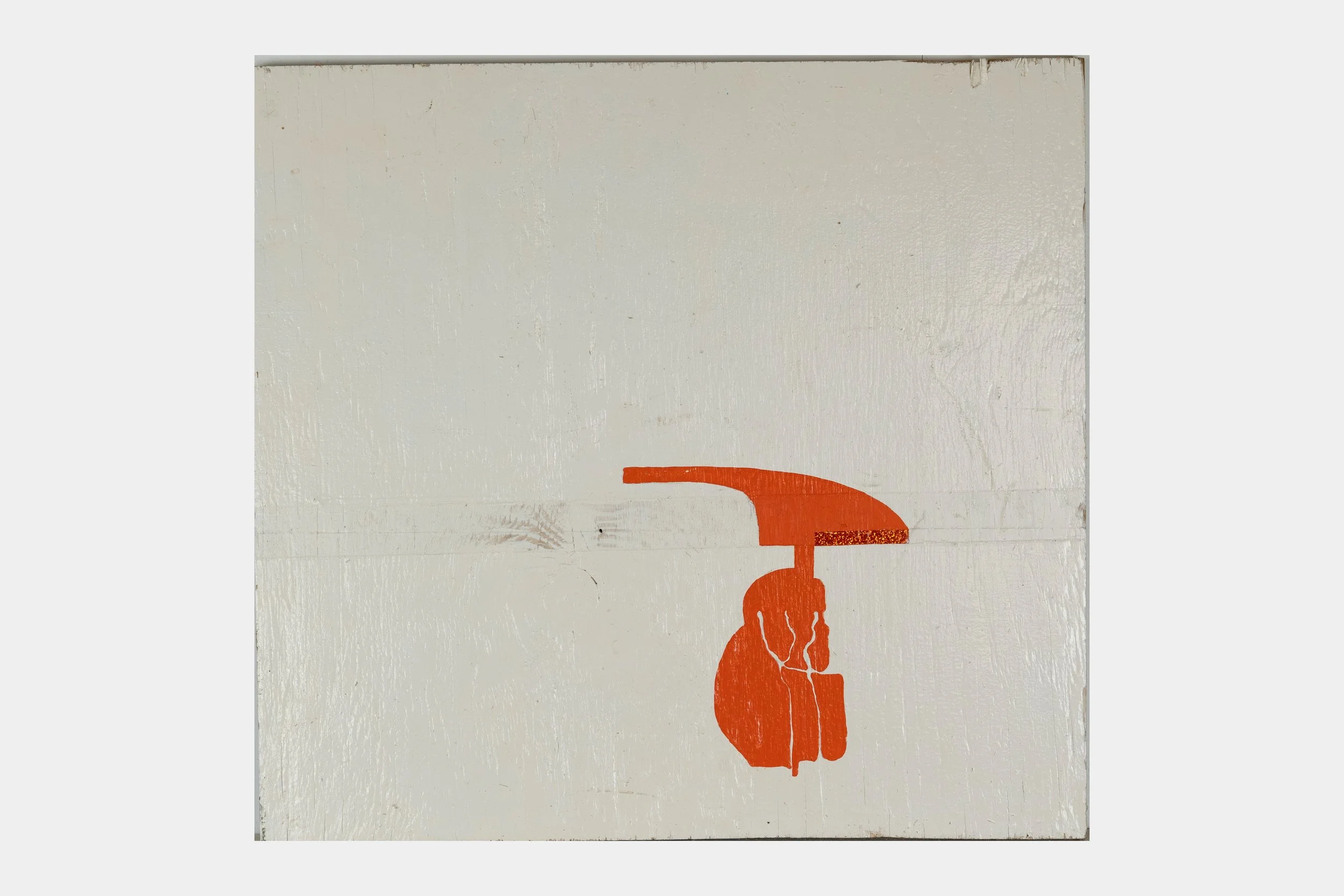 Untitled, 2002, Oil and vinyl on wood, 20.5 x 22 in (52.1 x 55.9 cm)