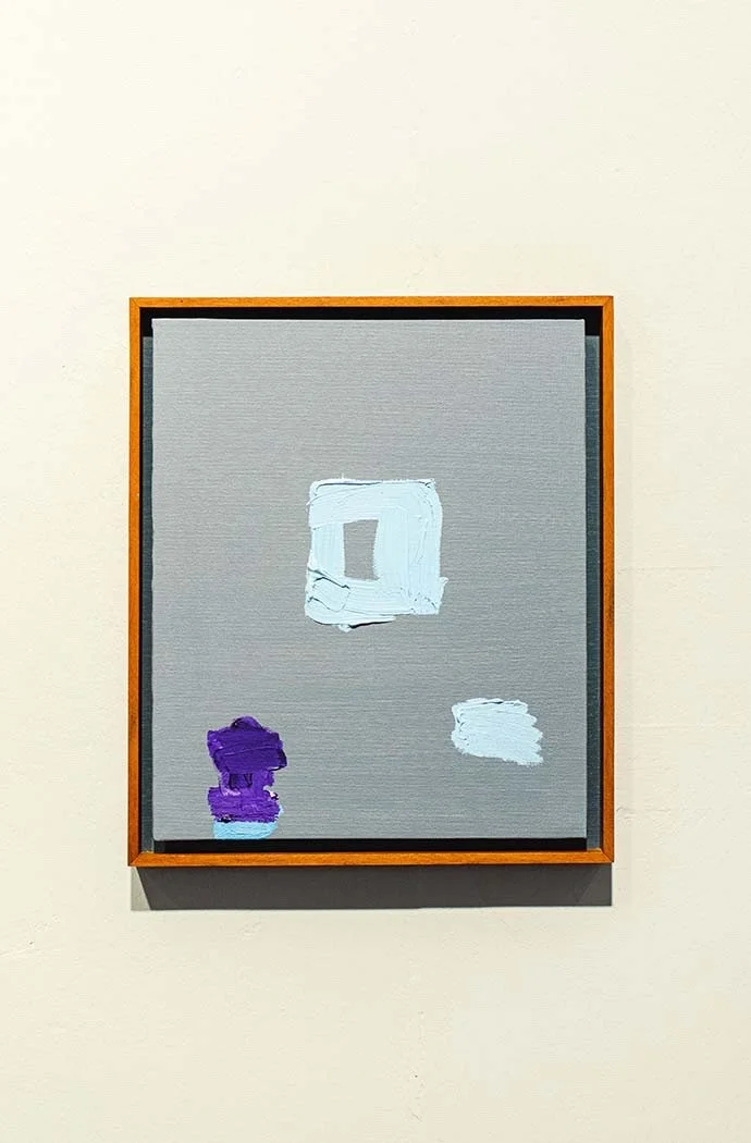Small Grey Purple Blue 1, 2021, oil on board, 30.5 x 25 cm