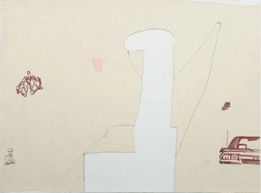 Untitled, 2006, enamel, ink and canvas collage on Masonite, flush mounted on Luan, 61 x 69.9 cm | 24 x 27 1/2 in. 